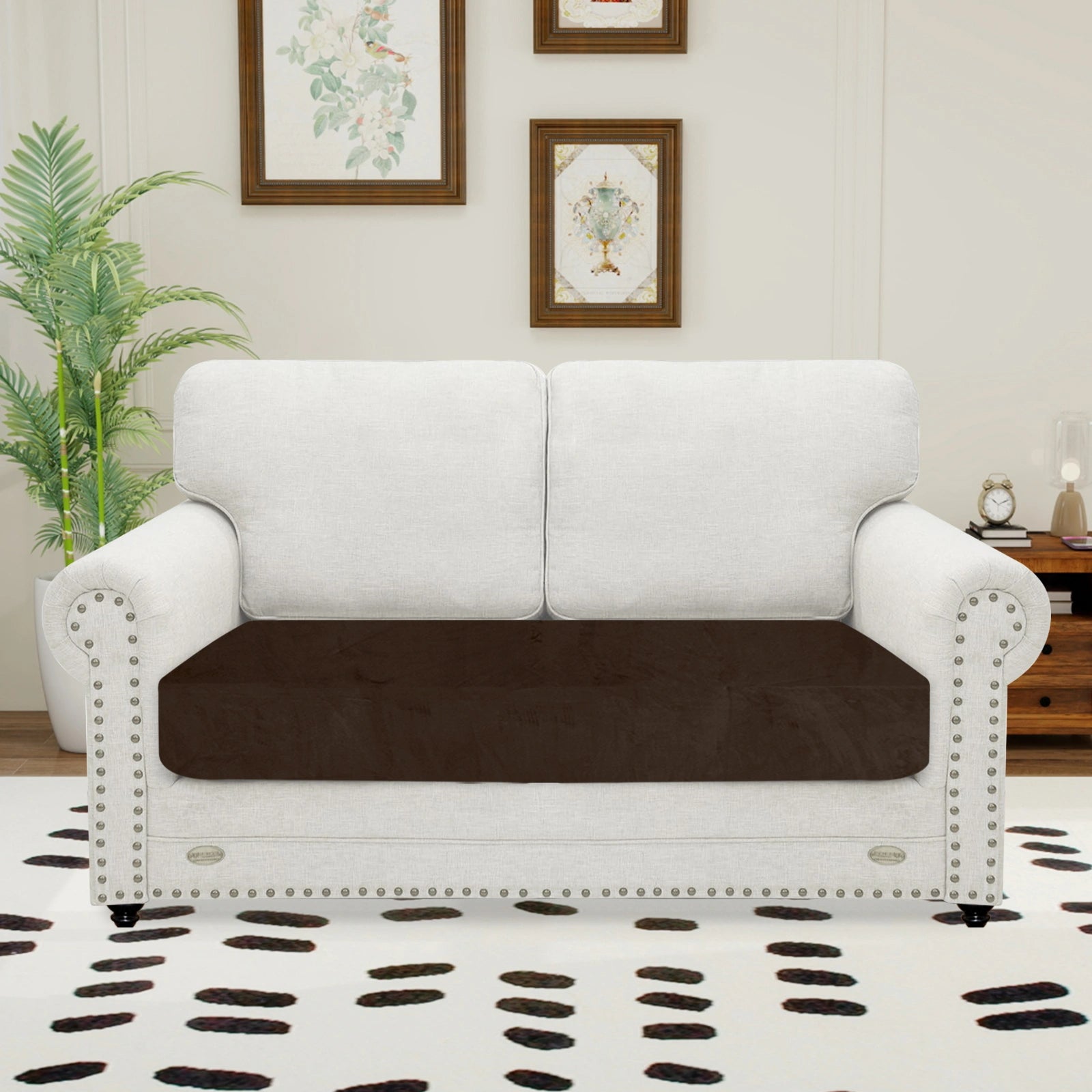 YSTYLE Velvet Stretch Sofa Seat Cover 2 Seater Anti Slip-YSTYLE