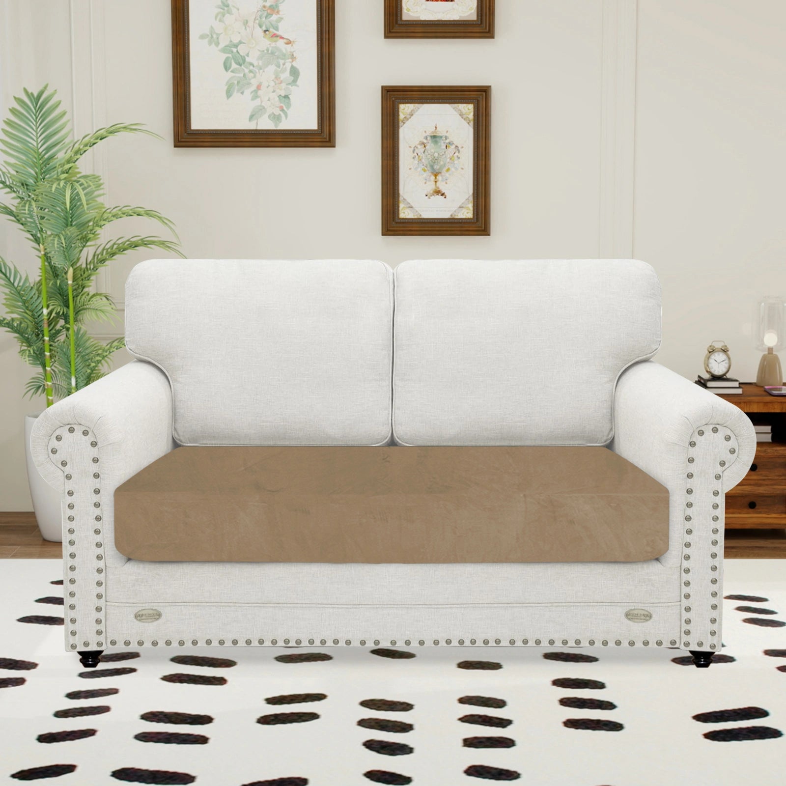 YSTYLE Velvet Stretch Sofa Seat Cover 2 Seater Anti Slip-YSTYLE