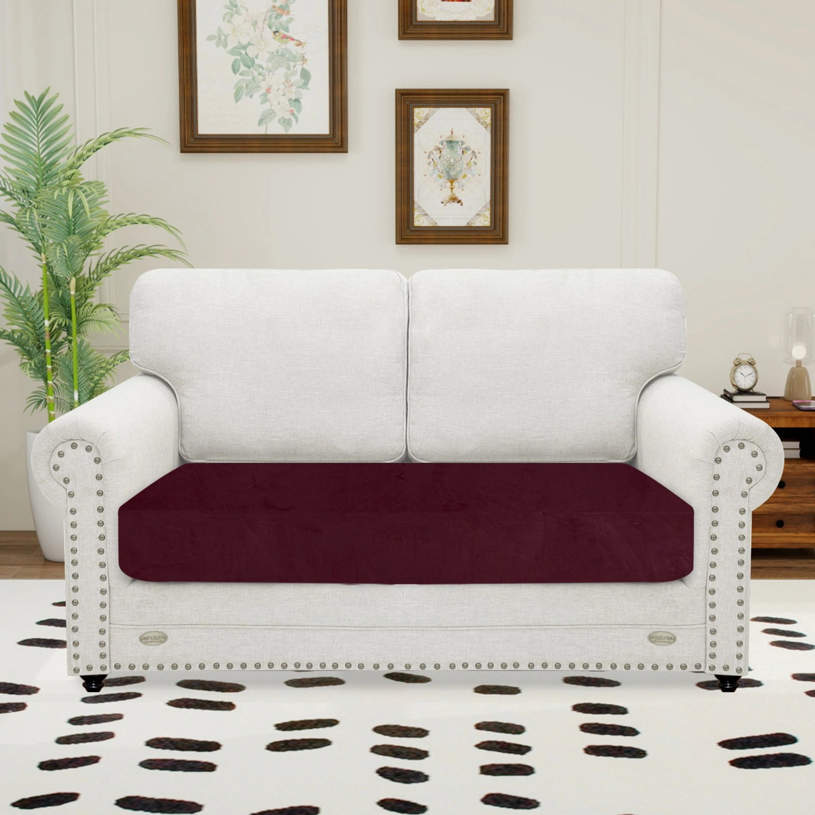 YSTYLE Velvet Stretch Sofa Seat Cover 2 Seater Anti Slip-YSTYLE