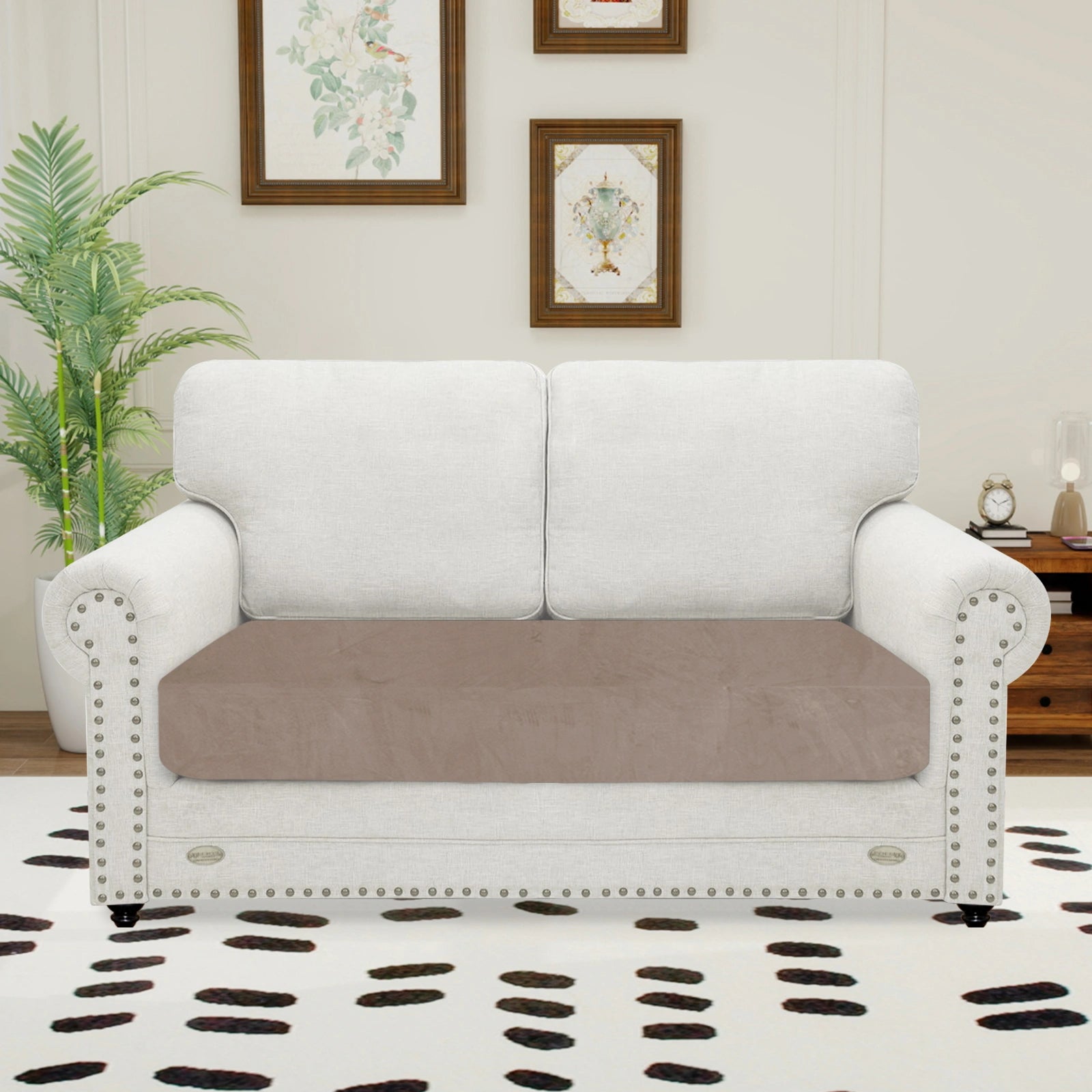 YSTYLE Velvet Stretch Sofa Seat Cover 2 Seater Anti Slip-YSTYLE