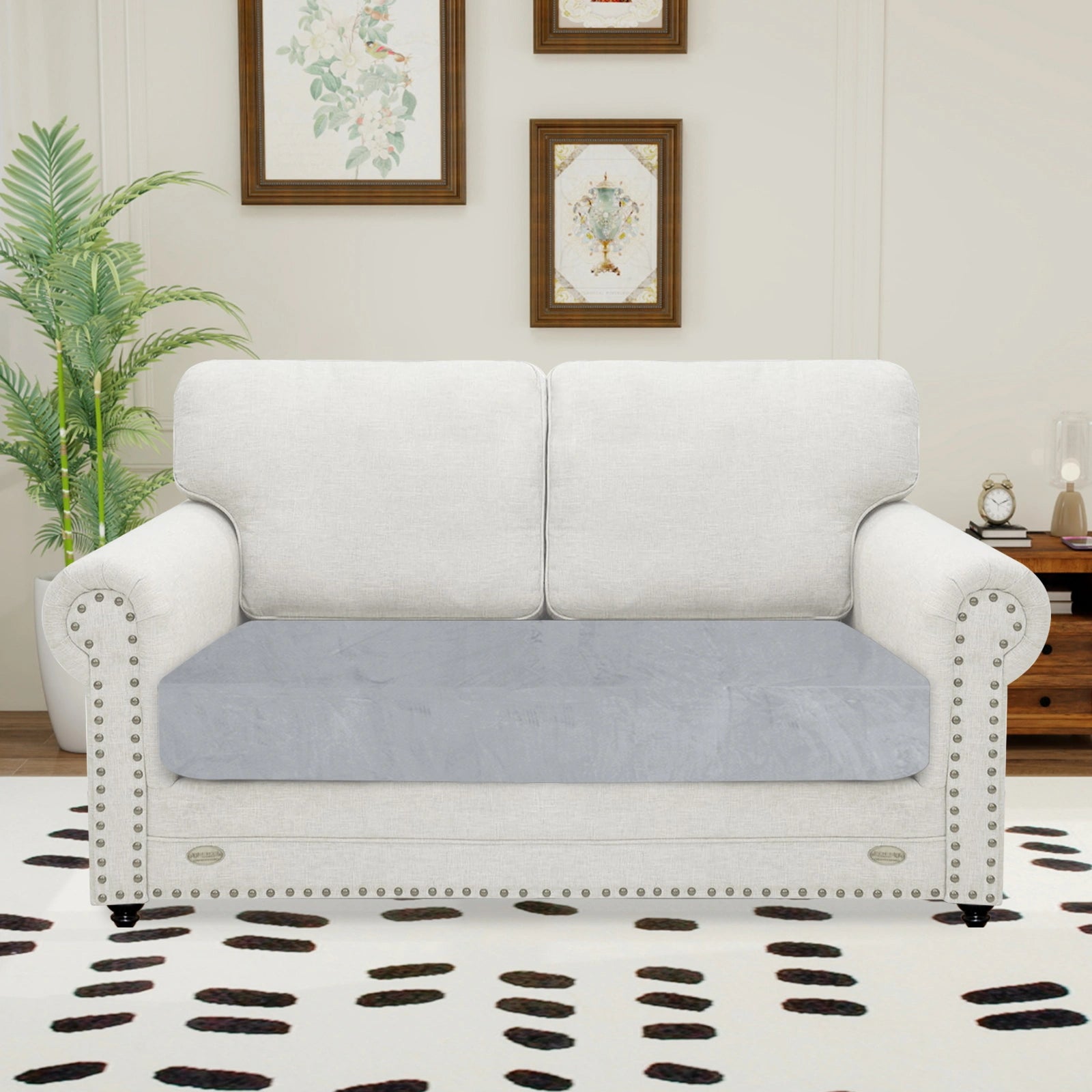 YSTYLE 2 Seater Velvet Cushion Cover – Stretch Fit, Anti-Slip, Universal for Separate Sofa Cushions