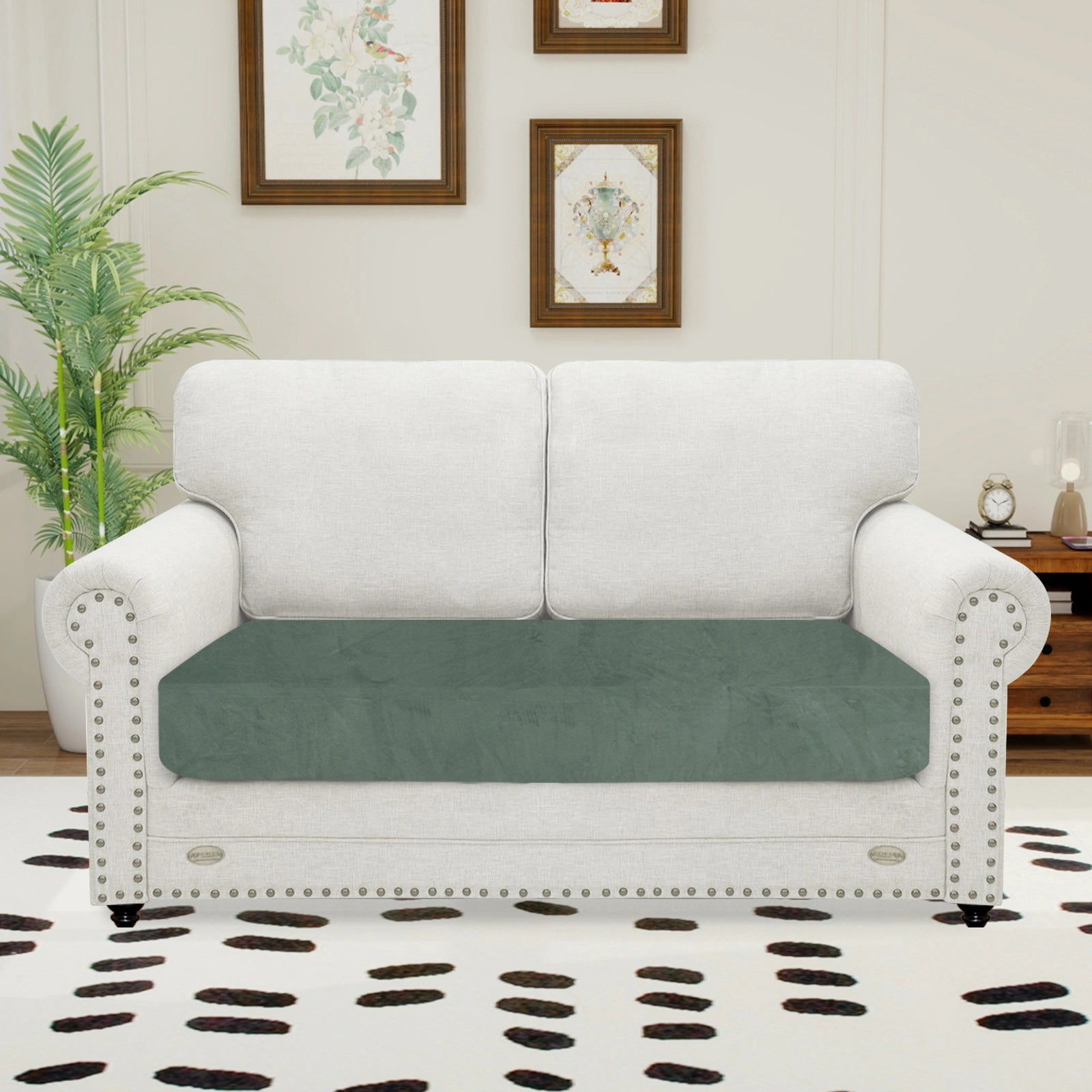 YSTYLE 2 Seater Velvet Cushion Cover – Stretch Fit, Anti-Slip, Universal for Separate Sofa Cushions