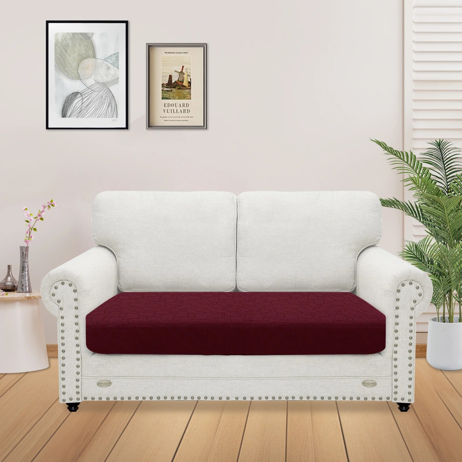 YSTYLE Stretch Sofa Seat Cover 2 Seater Geometric Anti Slip-YSTYLE