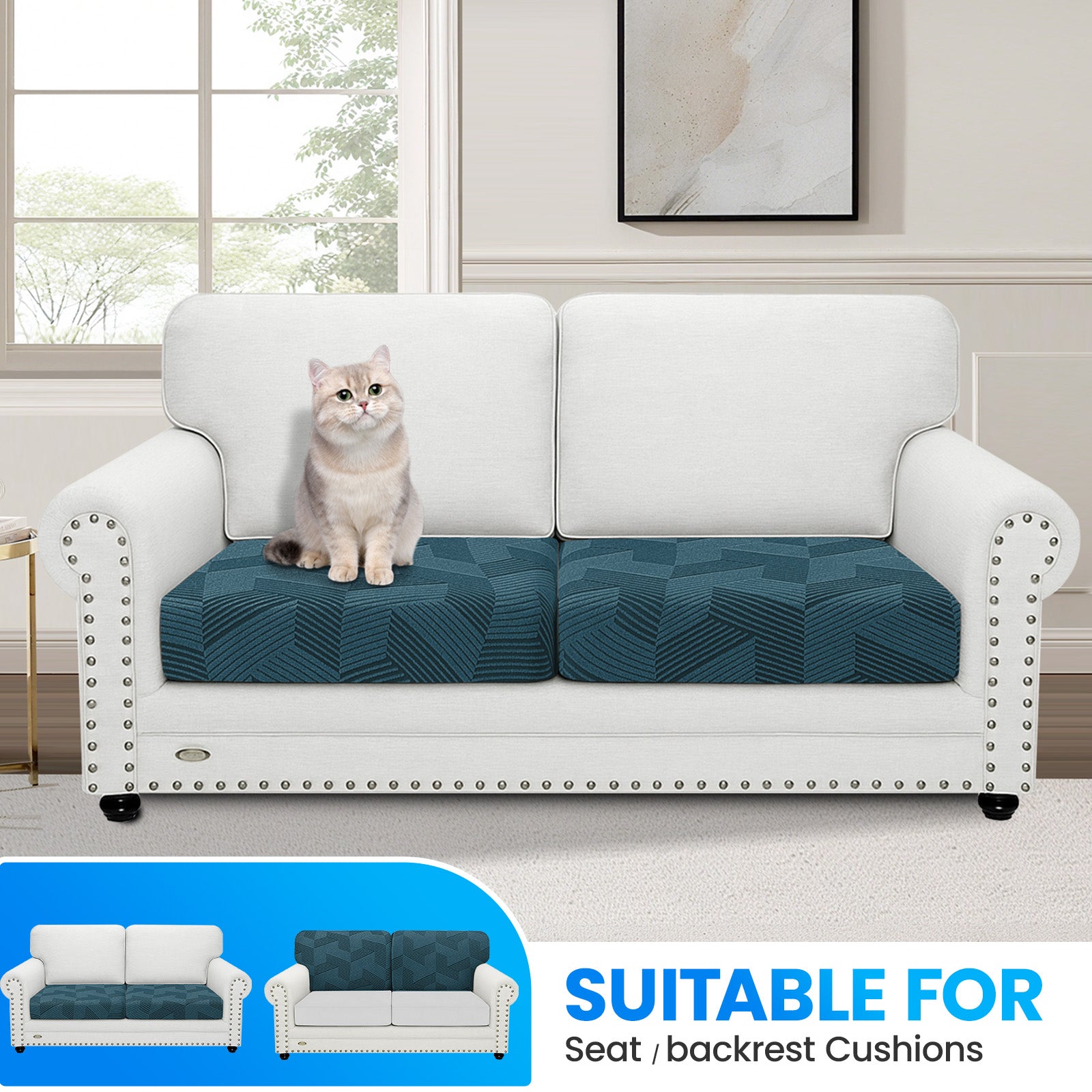 Ystyle 2 Piece Universal 1 Seater Stretch Sofa Cushion Cover-YSTYLE