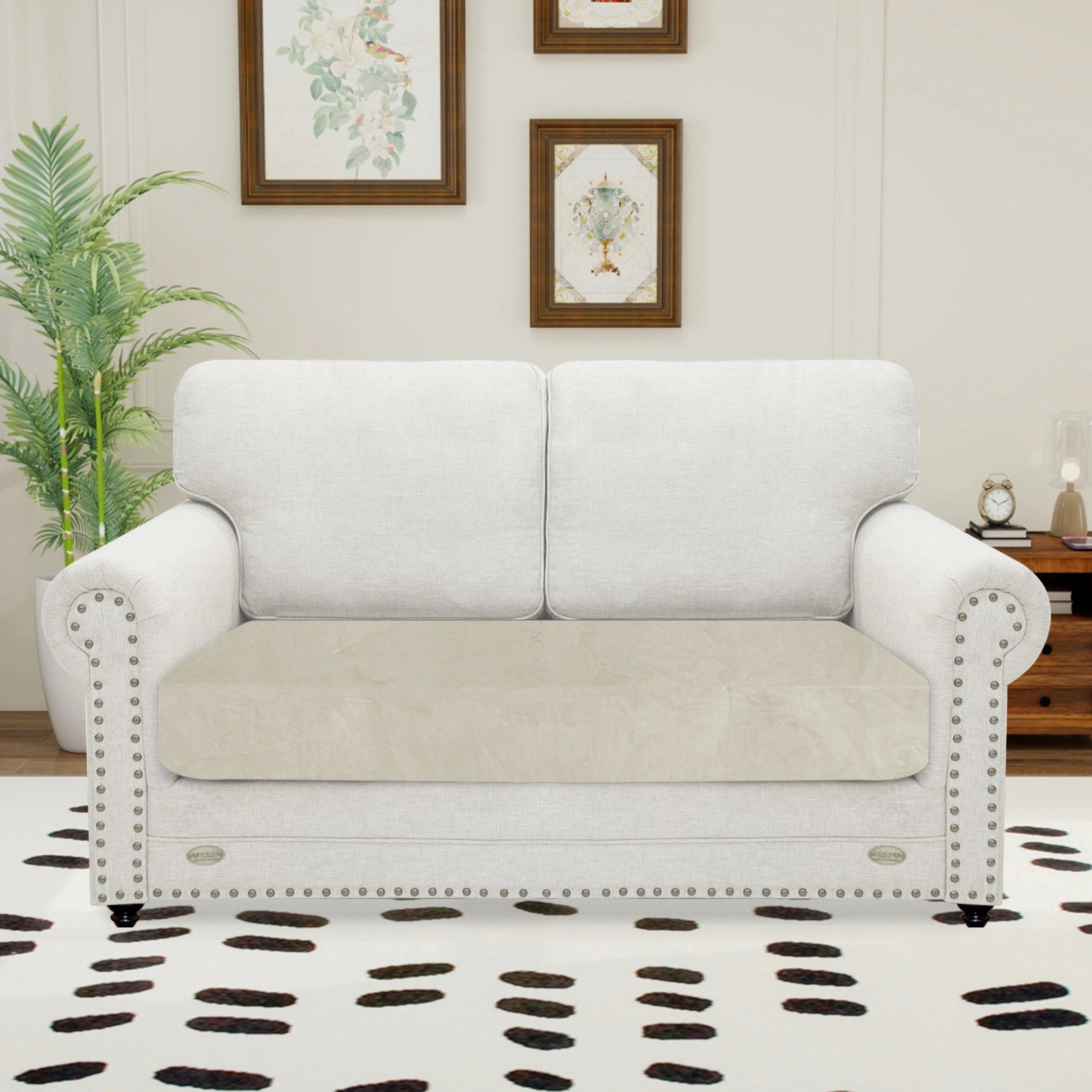 YSTYLE Velvet Stretch Sofa Seat Cover 2 Seater Anti Slip-YSTYLE