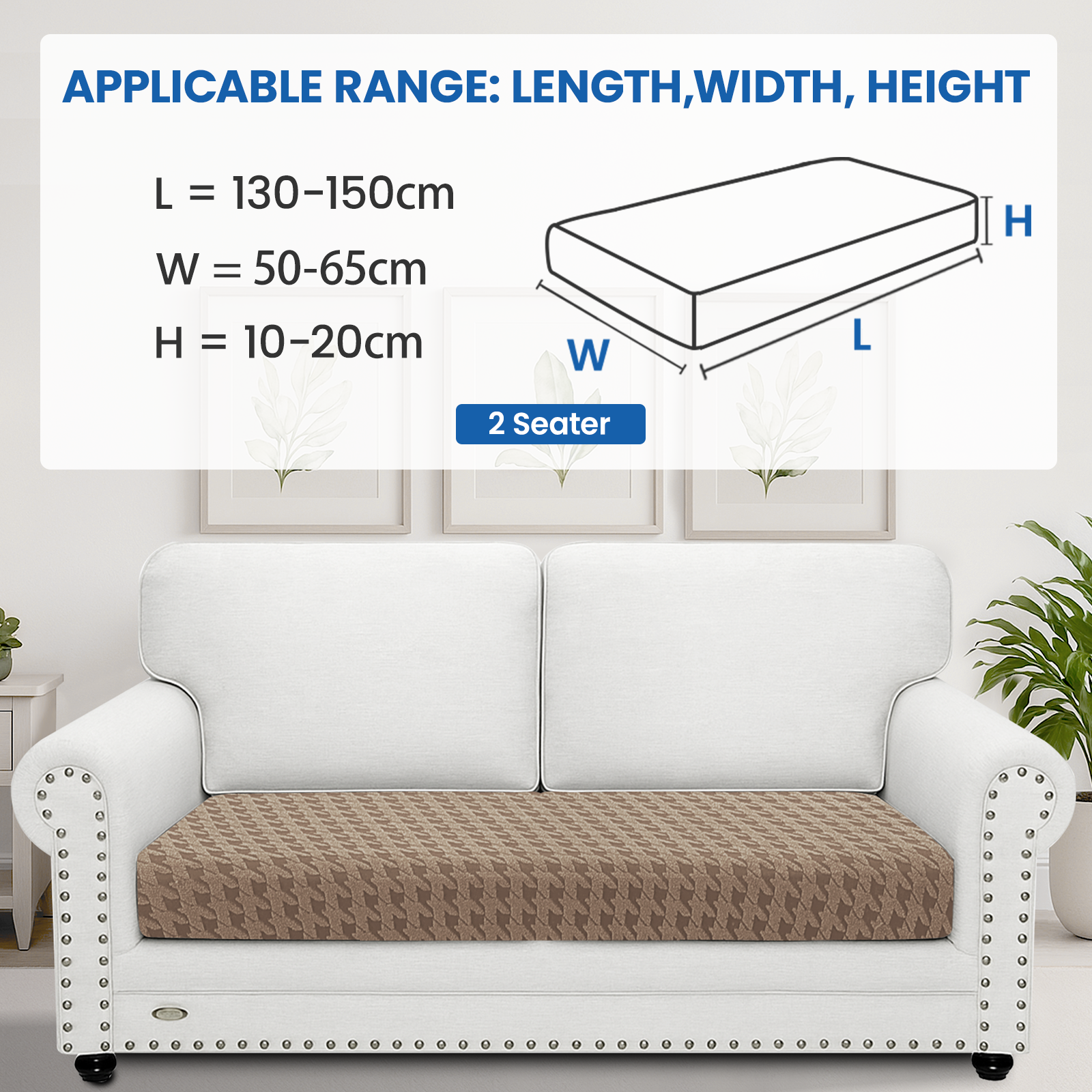 Ystyle 2-Seat Elastic Universal Sofa Seat Cushion Covers, Non-Slip Washable & Super Soft Slipcovers