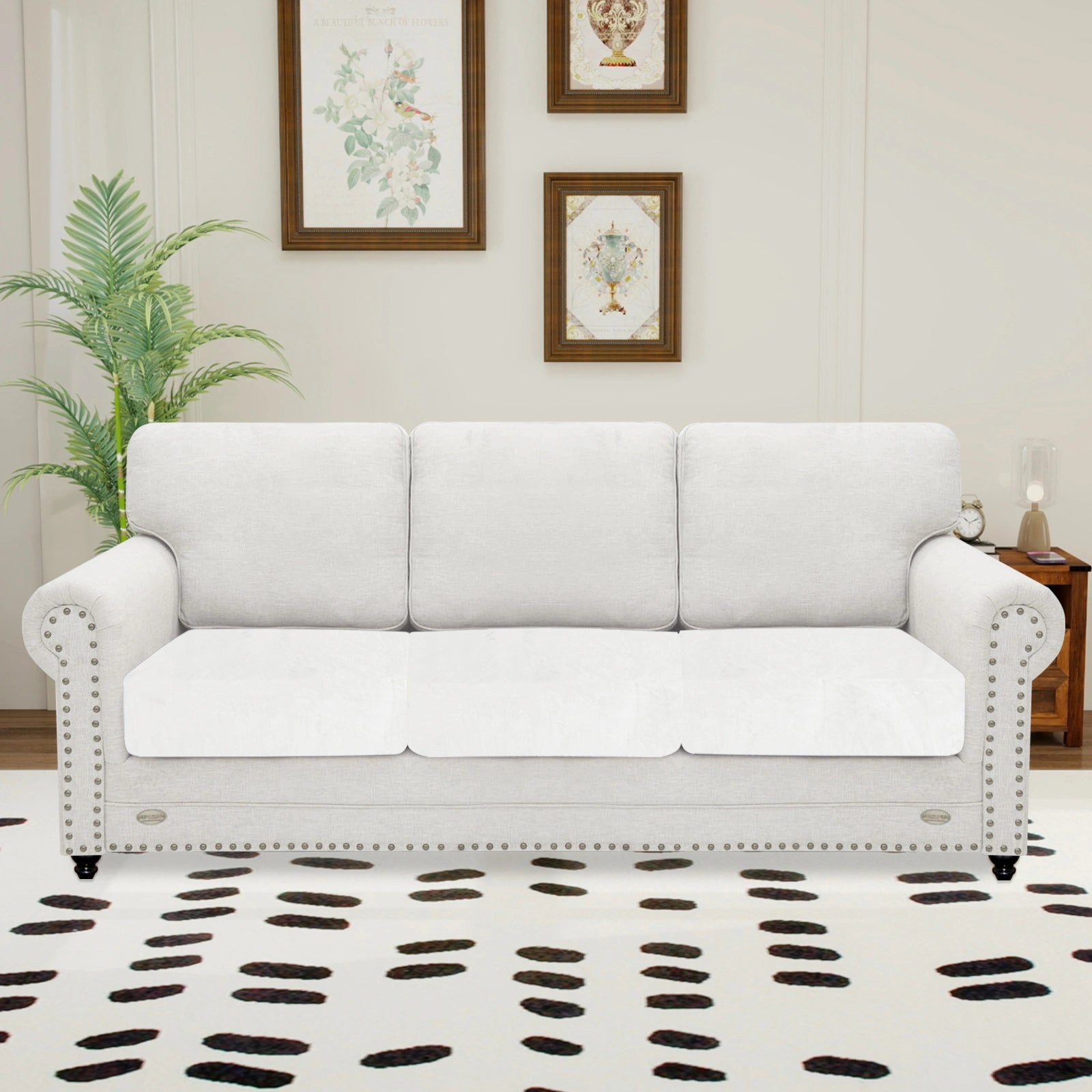 YSTYLE 3 Pieces Velvet Stretch Sofa Seat Cover 1 Seater Anti Slip-YSTYLE