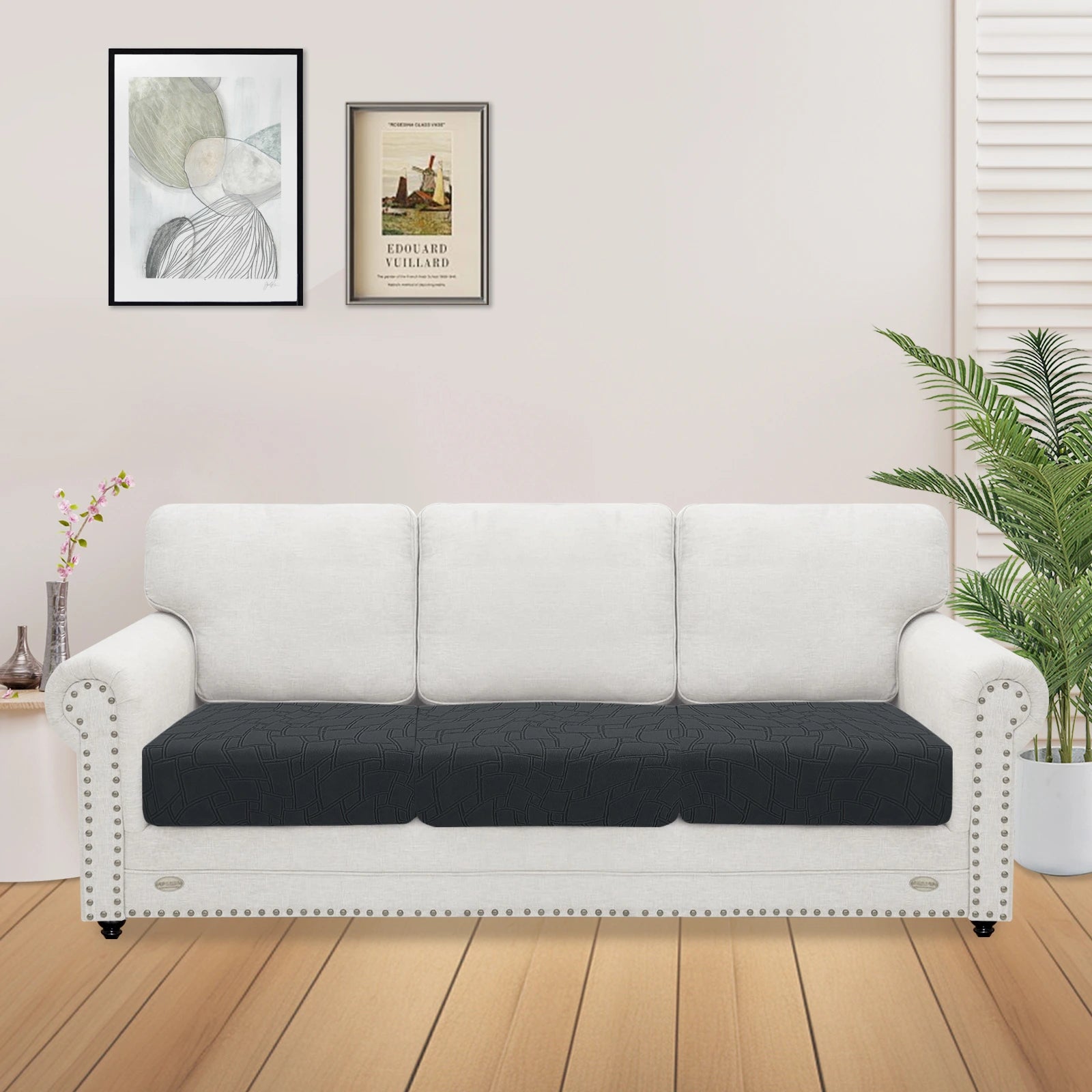 YSTYLE 3 Pieces Stretch Sofa Seat Cover 1 Seater Geometric Anti Slip-YSTYLE