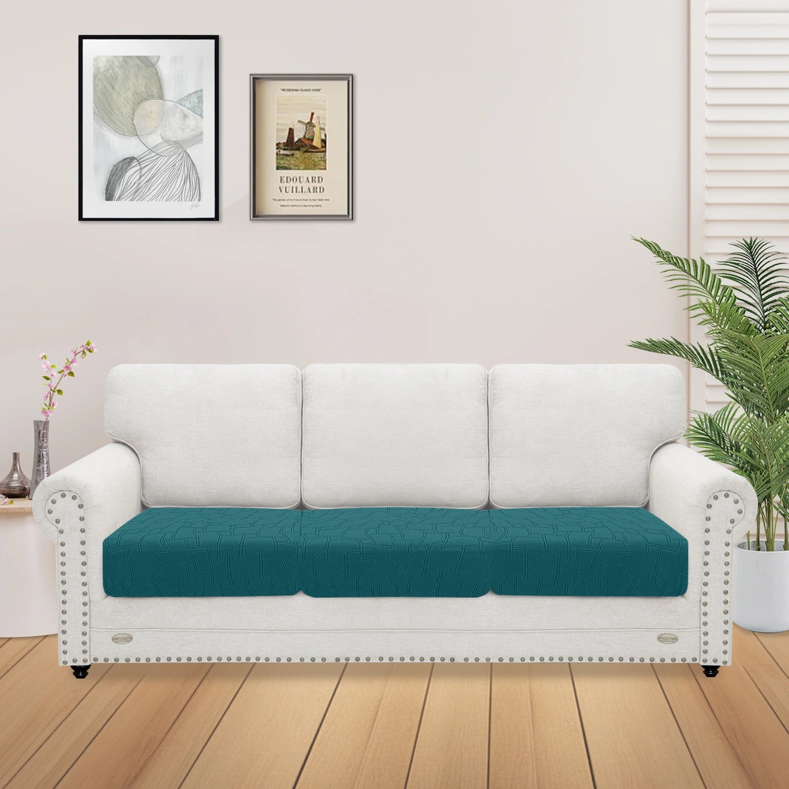 YSTYLE 3 Pieces Sofa Cushion Cover – Stretch Fit, Anti-Slip, Geometric Design, Universal Use, Washable-MouthPiece