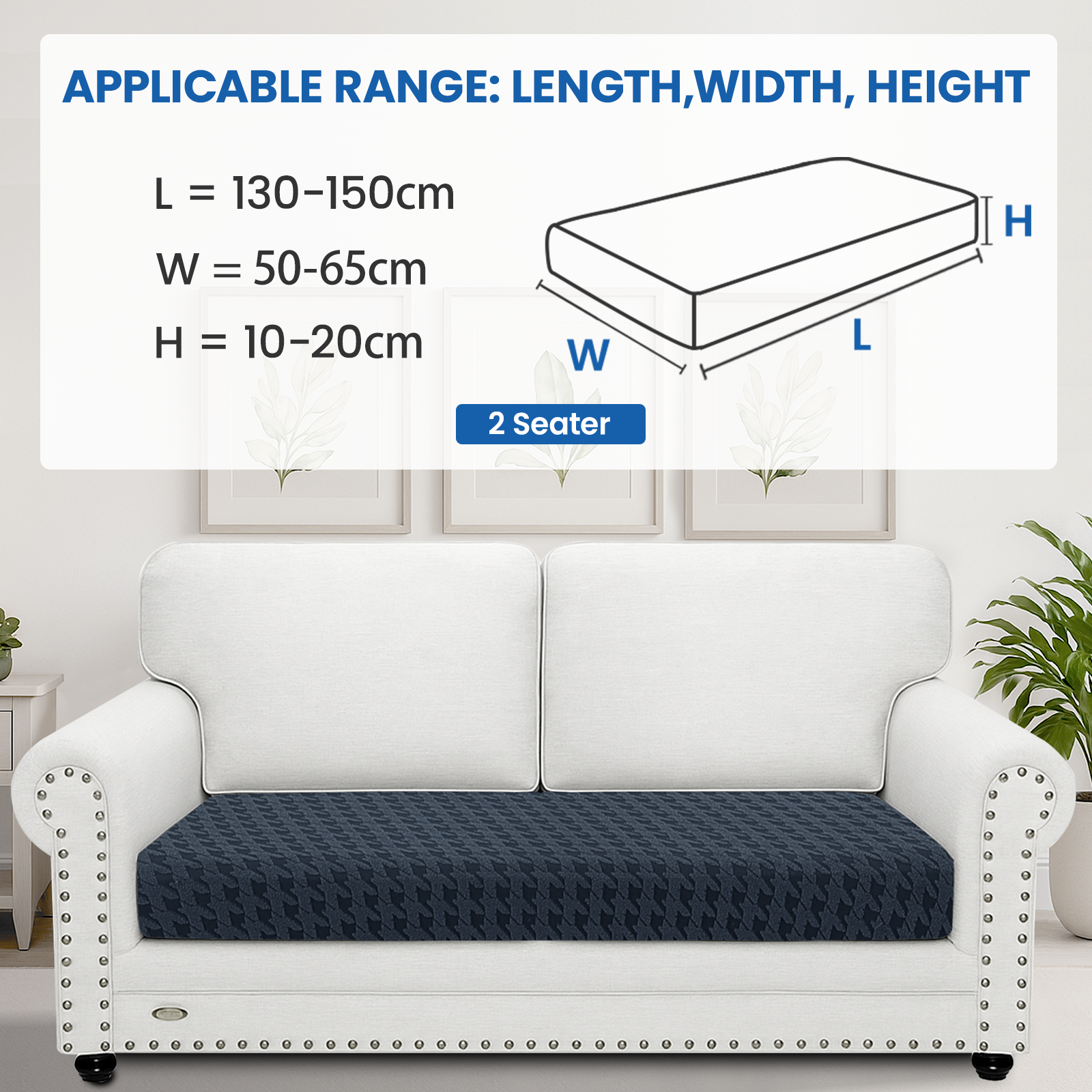 Ystyle 2-Seat Elastic Universal Sofa Seat Cushion Covers, Non-Slip Washable & Super Soft Slipcovers