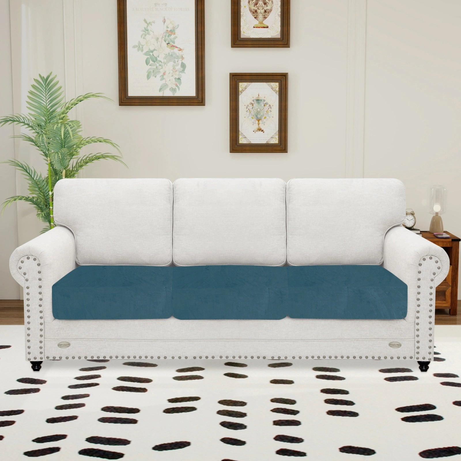 YSTYLE 3 Pieces Velvet Cushion Cover – Stretch Fit, Anti-Slip, Universal for Separate Sofa Cushions