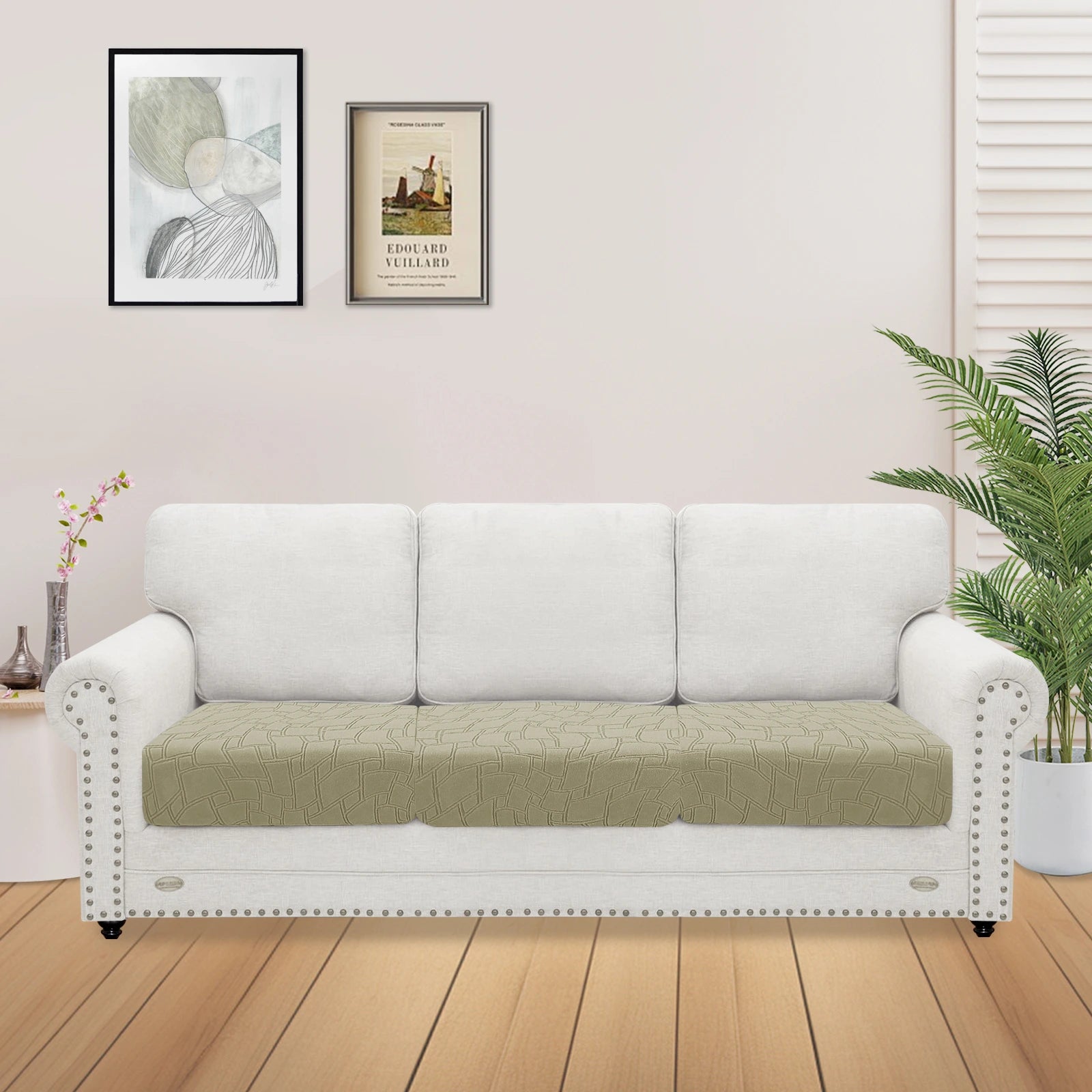 YSTYLE 3 Pieces Stretch Sofa Seat Cover 1 Seater Geometric Anti Slip-YSTYLE