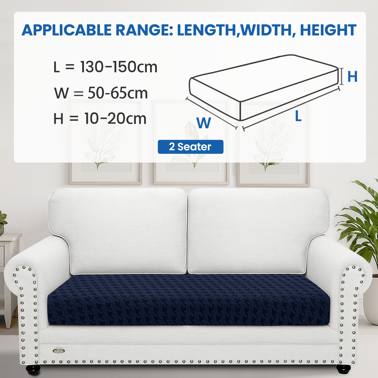 Ystyle 2-Seat Elastic Universal Sofa Seat Cushion Covers, Non-Slip Washable & Super Soft Slipcovers