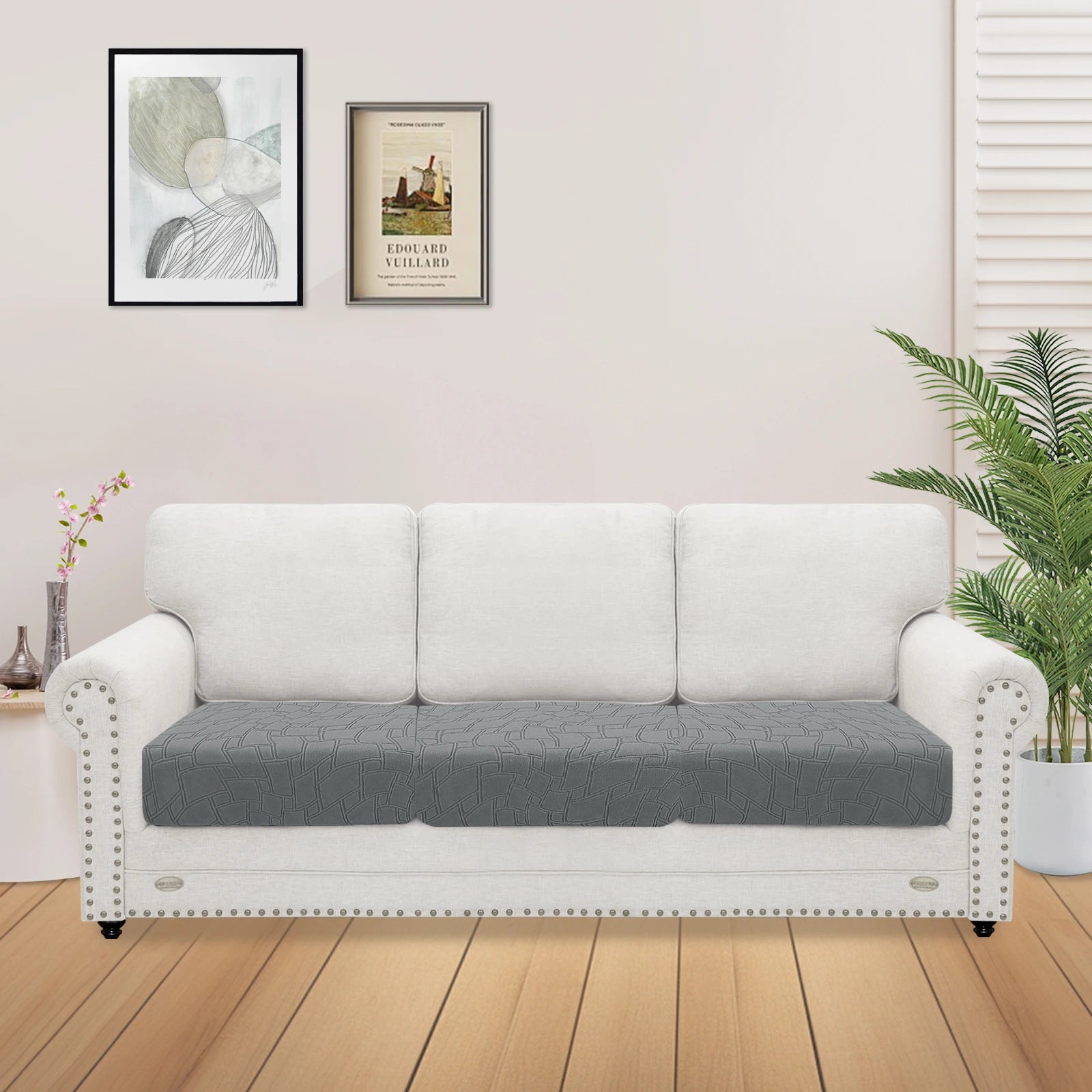 YSTYLE 3 Pieces Stretch Sofa Seat Cover 1 Seater Geometric Anti Slip-YSTYLE