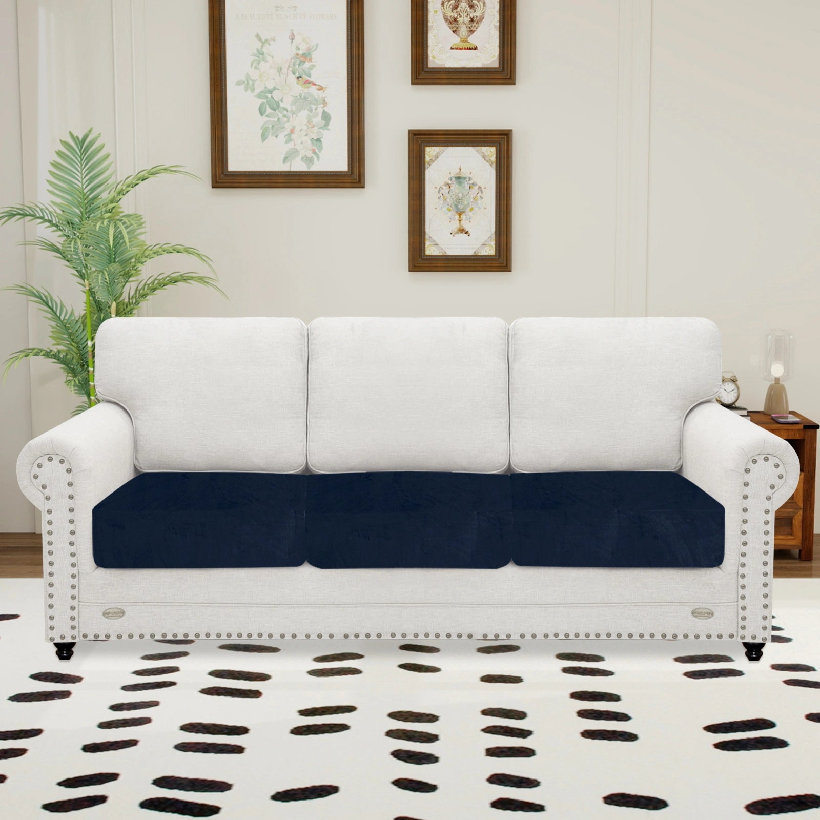 YSTYLE 3 Pieces Velvet Cushion Cover – Stretch Fit, Anti-Slip, Universal for Separate Sofa Cushions