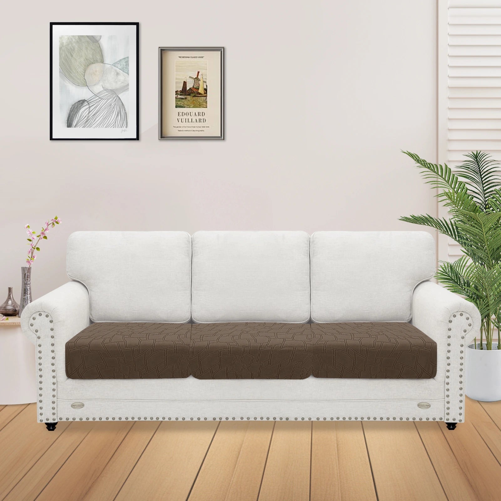 YSTYLE 3 Pieces Stretch Sofa Seat Cover 1 Seater Geometric Anti Slip-YSTYLE