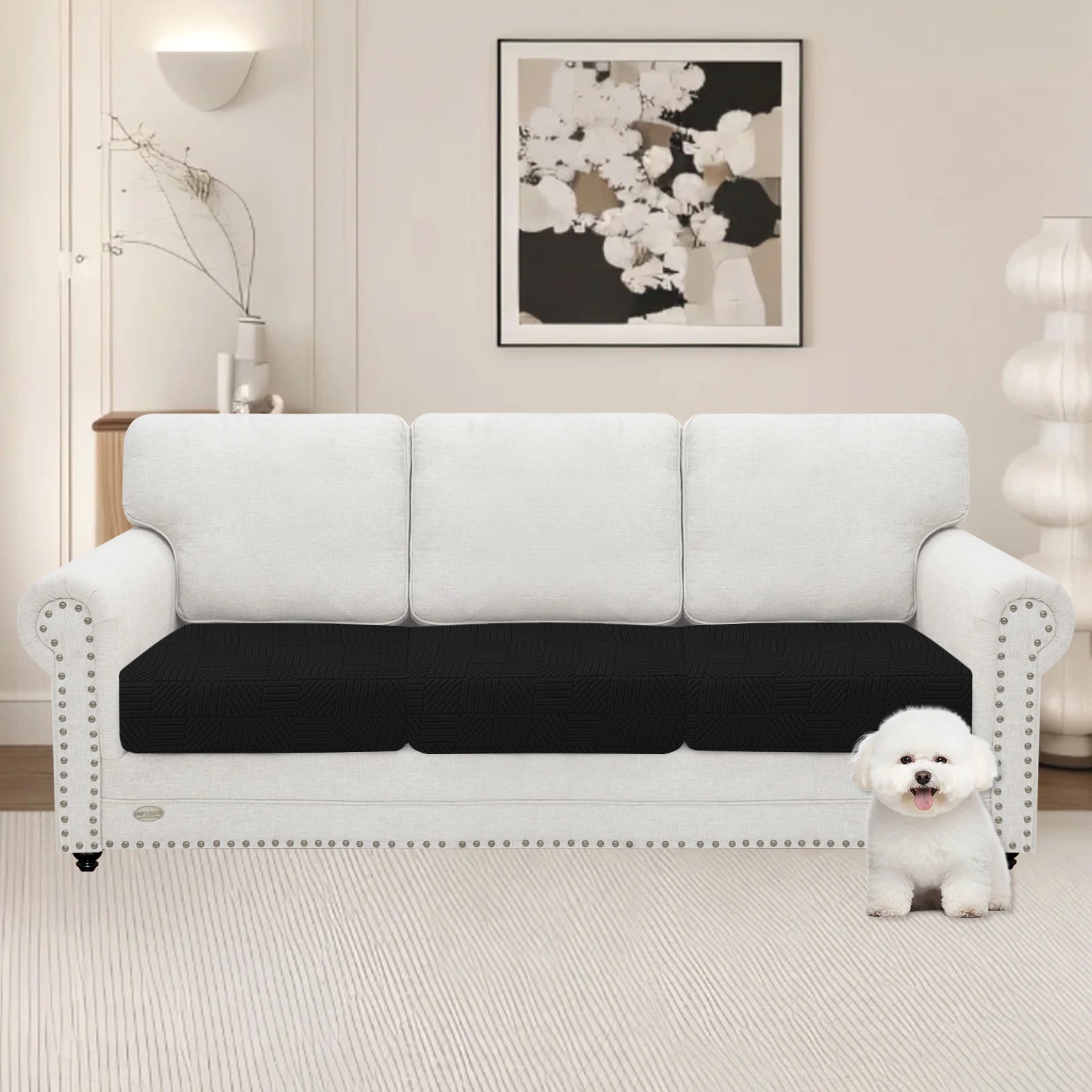 YSTYLE 3 Pieces Stretch Sofa Seat Cover 1 Seater Geometric Pattern-YSTYLE