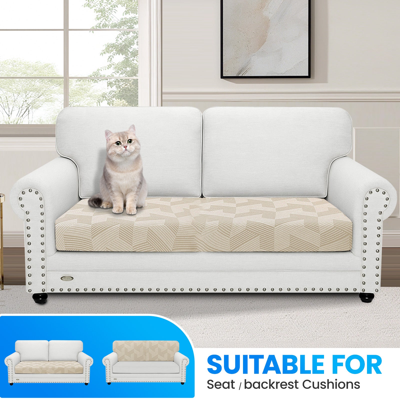 Ystyle Universal 2 Seater Stretch Sofa Cushion Cover-YSTYLE