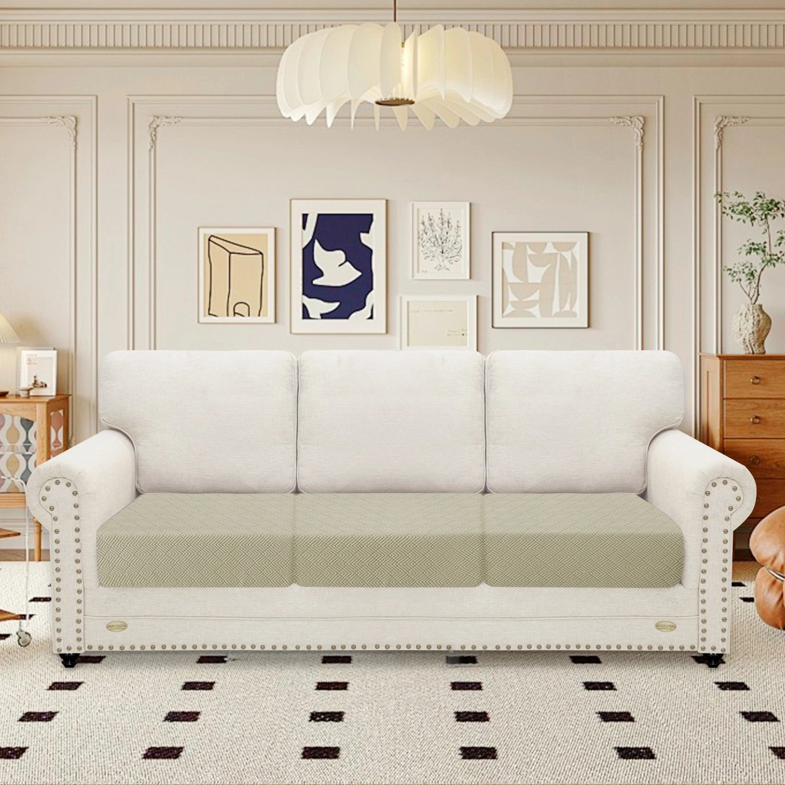 YSTYLE 3 Pieces Stretch Sofa Seat Cover 1 Seater Anti Slip-YSTYLE