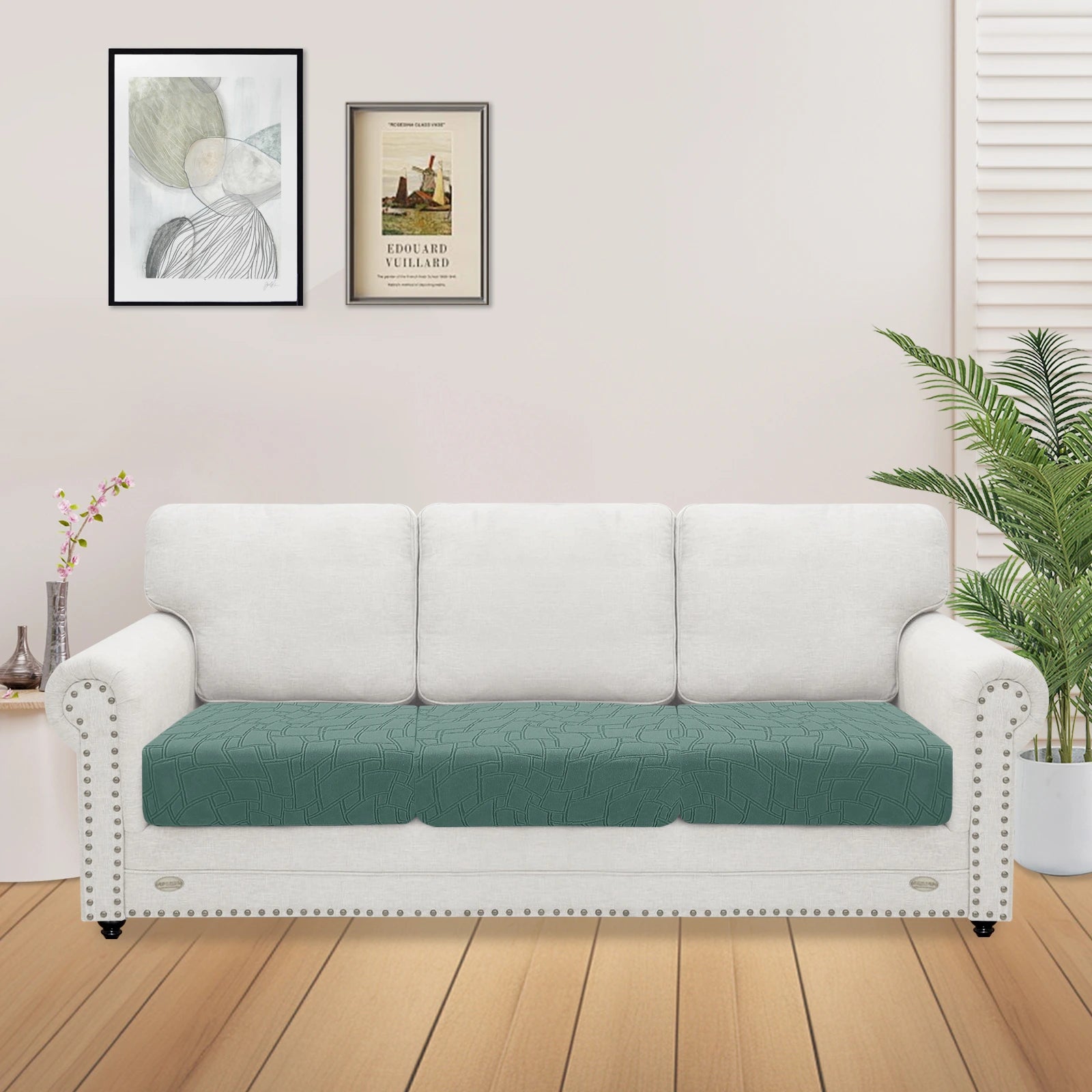 YSTYLE 3 Pieces Sofa Cushion Cover – Stretch Fit, Anti-Slip, Geometric Design, Universal Use, Washable-MouthPiece