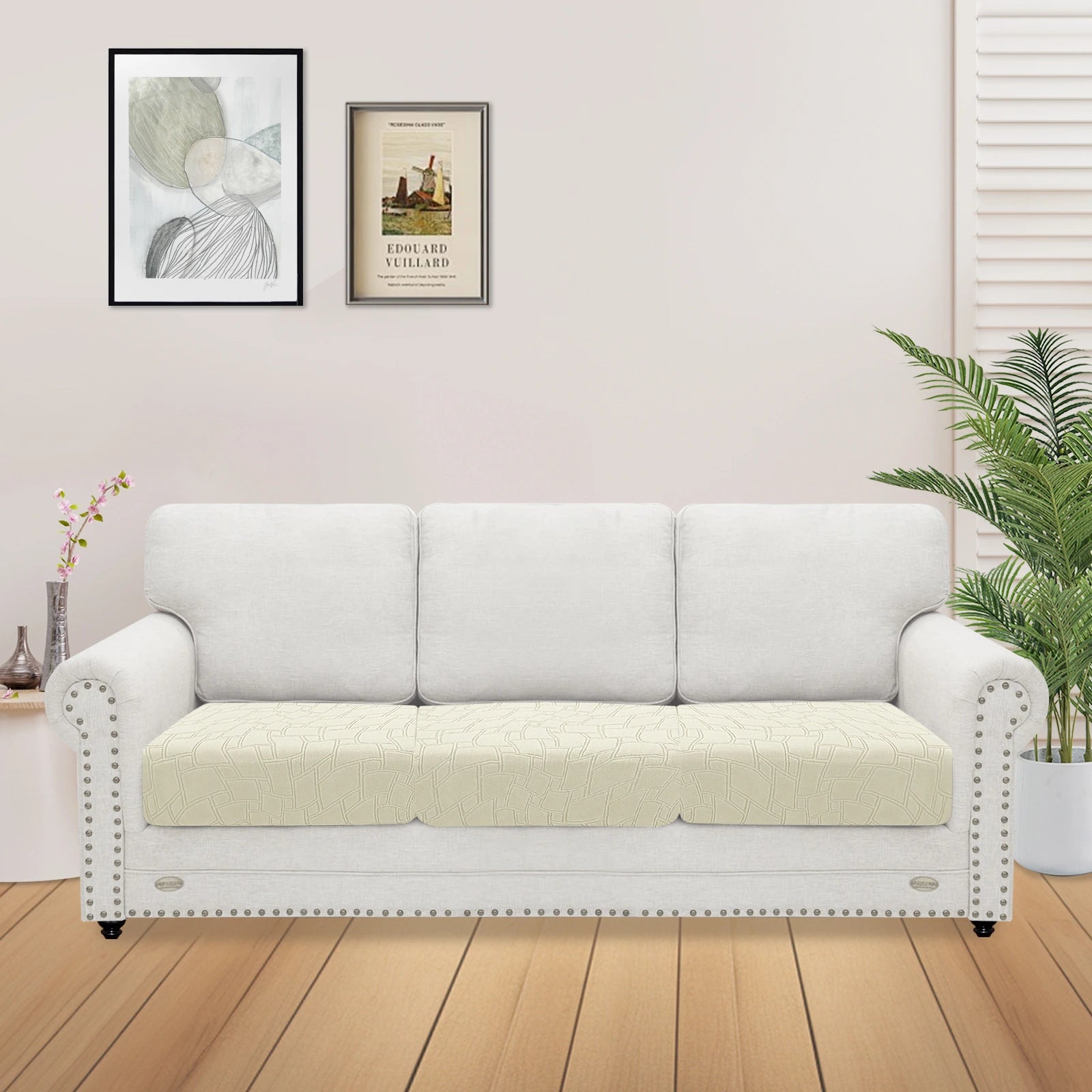 YSTYLE 3 Pieces Sofa Cushion Cover – Stretch Fit, Anti-Slip, Geometric Design, Universal Use, Washable-MouthPiece