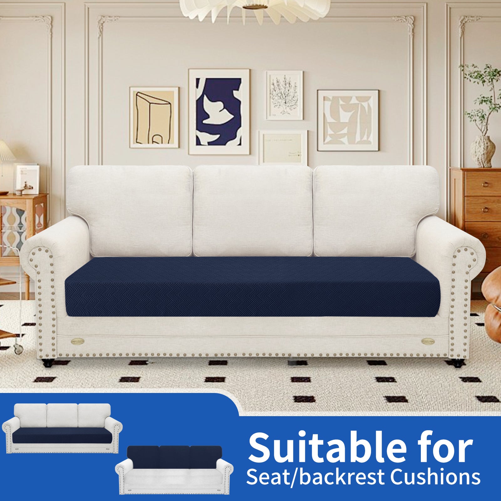 YSTYLE Stretch Sofa Seat Cover 3 Seater Anti Slip-YSTYLE