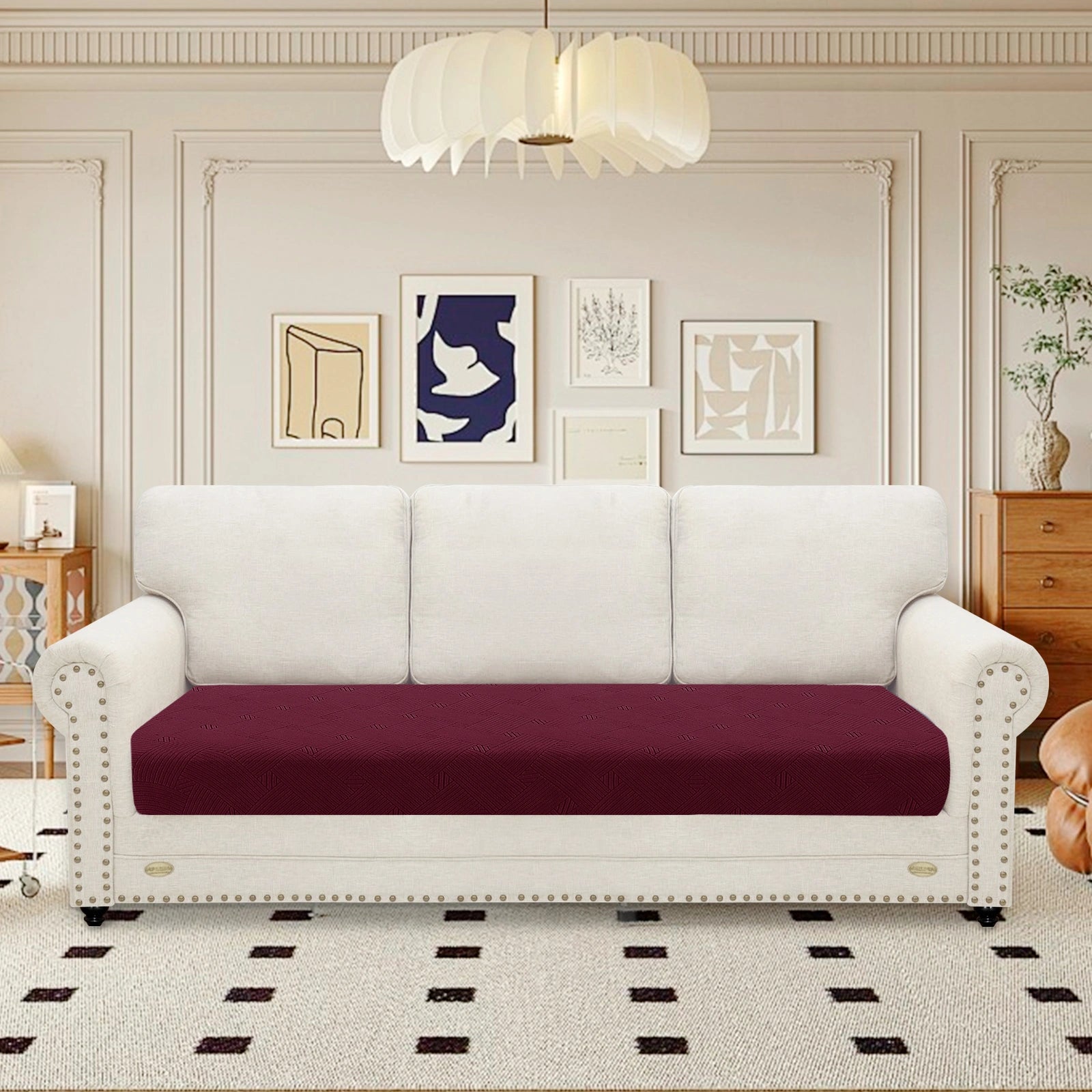 YSTYLE Stretch Sofa Seat Cushion Cover 3 Seater Anti Slip-YSTYLE