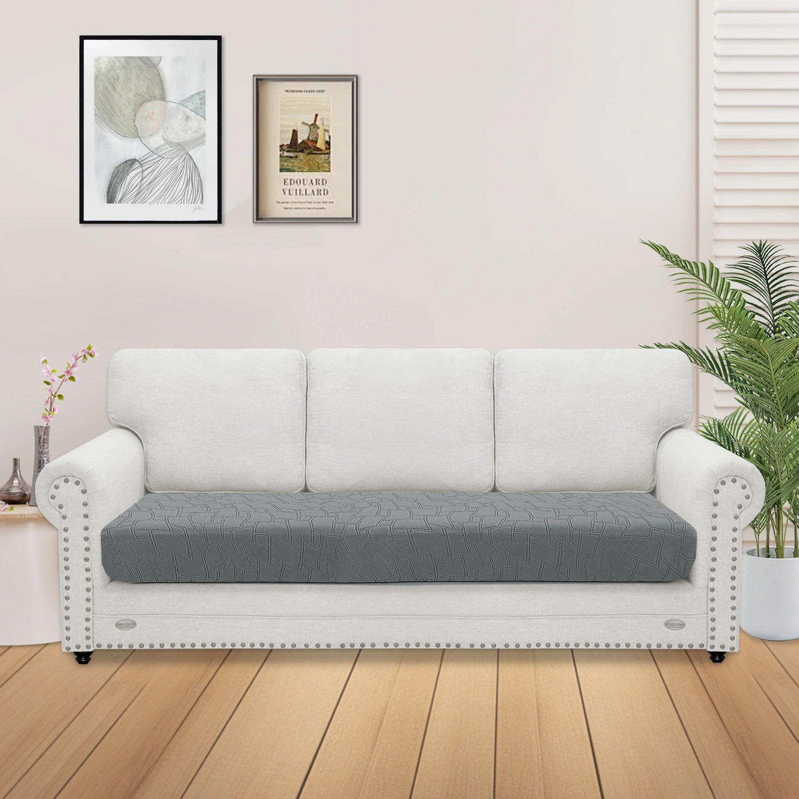 YSTYLE Stretch Sofa Seat Cover 3 Seater Geometric Anti Slip-YSTYLE