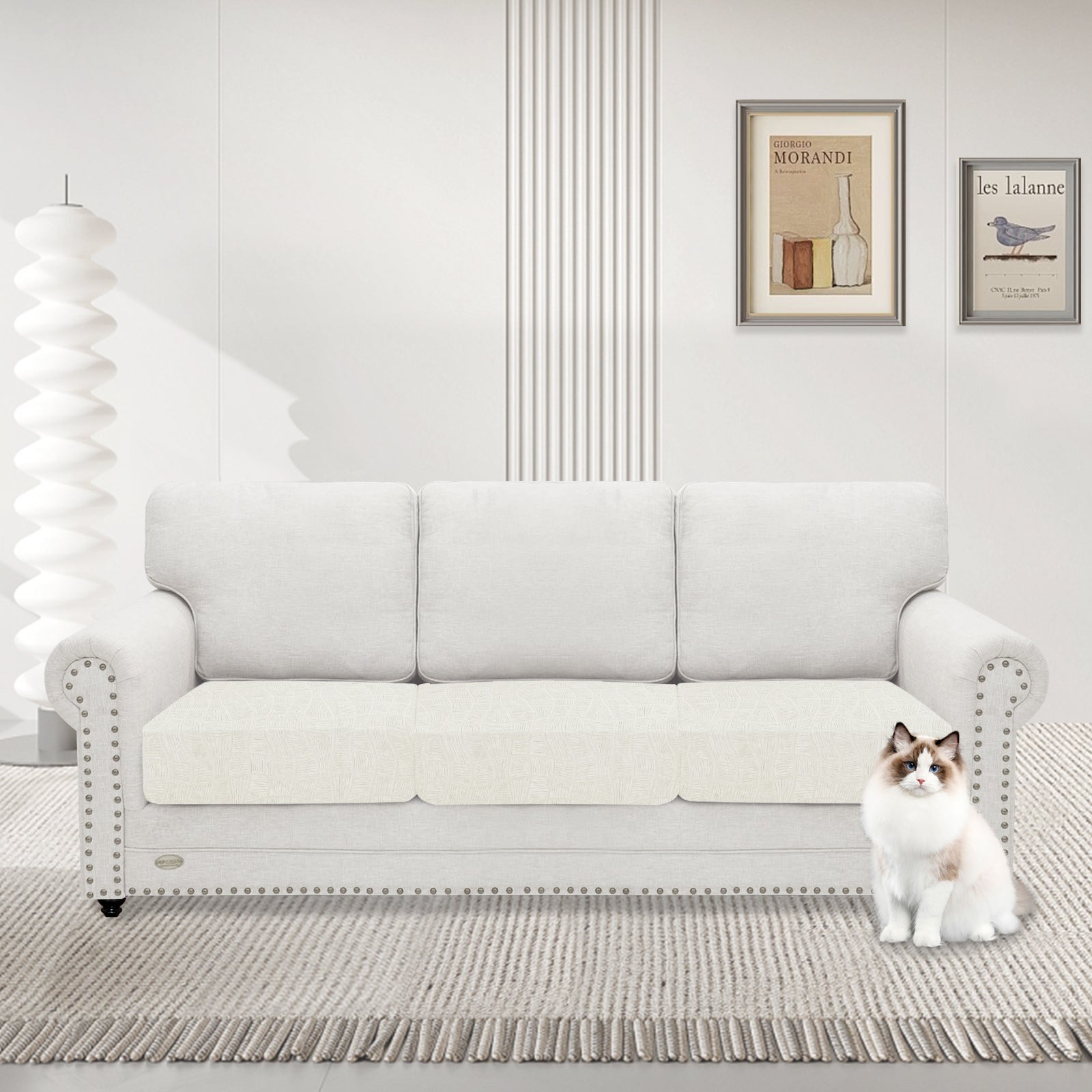 YSTYLE 3 Pieces Waterproof Stretch Sofa Seat Cover Large 1 Seater Geometric-YSTYLE