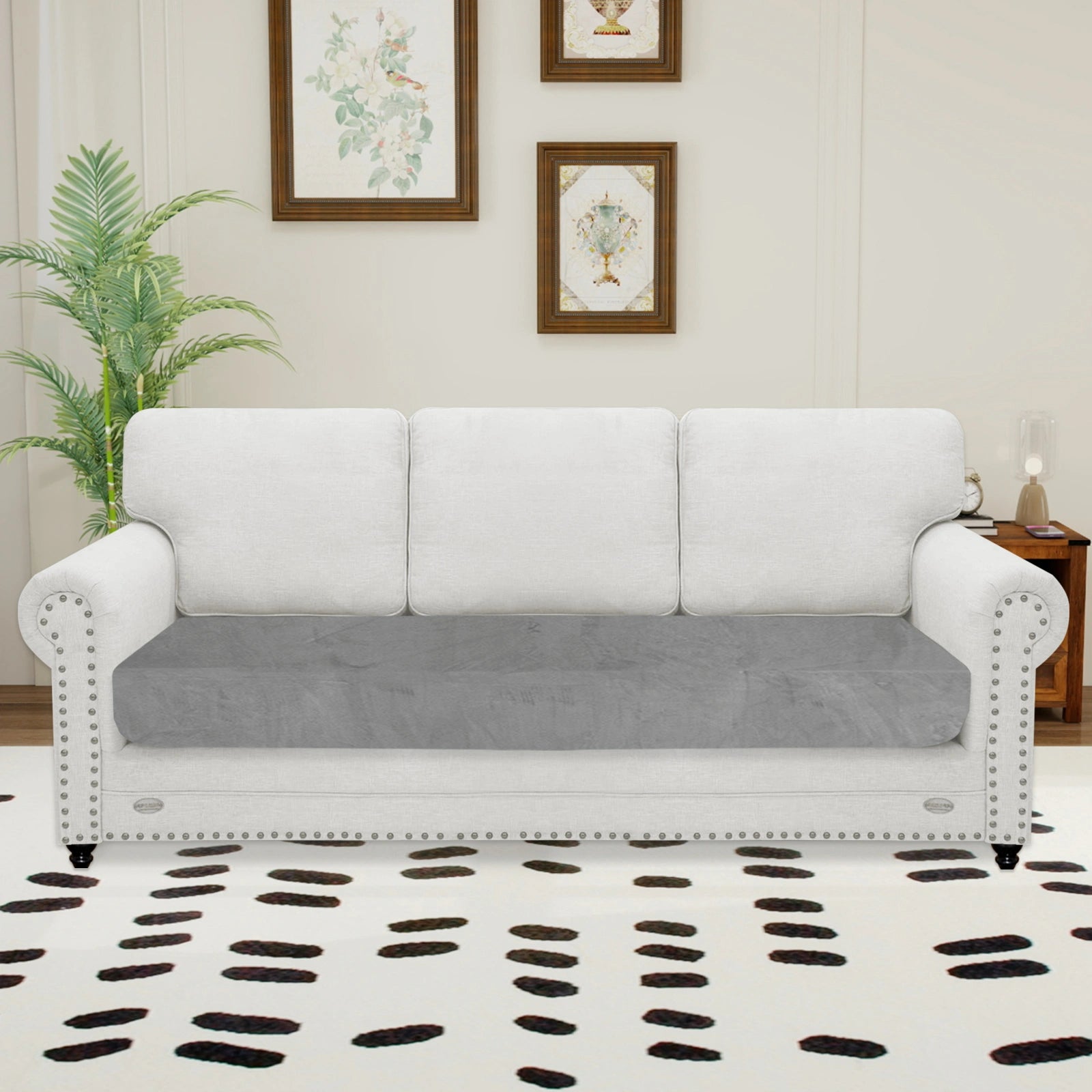 YSTYLE 3 Seater Velvet Cushion Cover – Stretch Fit, Anti-Slip, Universal for Separate Sofa Cushions