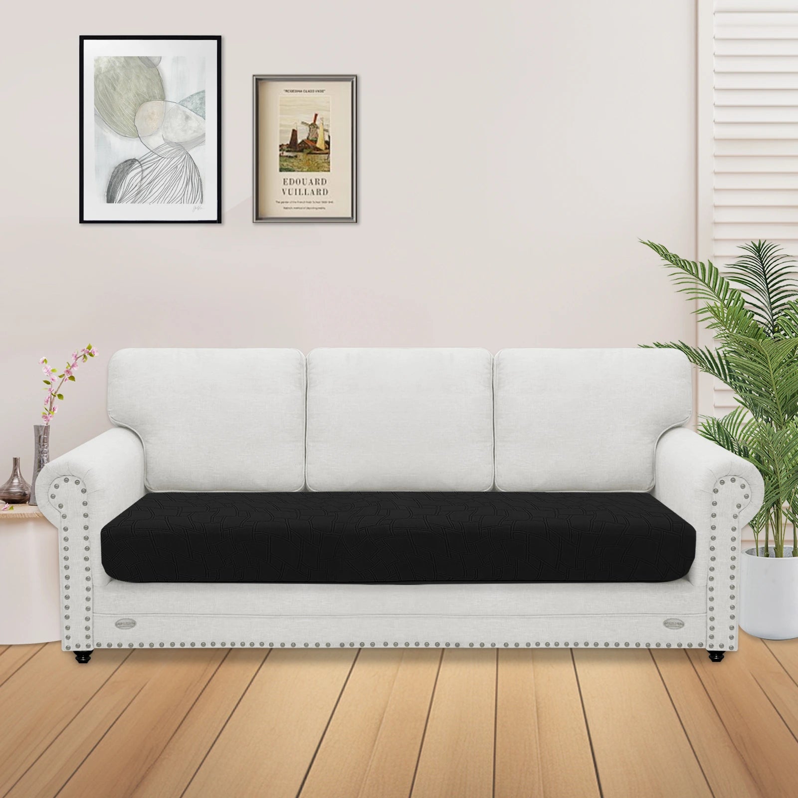 YSTYLE Stretch Sofa Seat Cover 3 Seater Geometric Anti Slip-YSTYLE