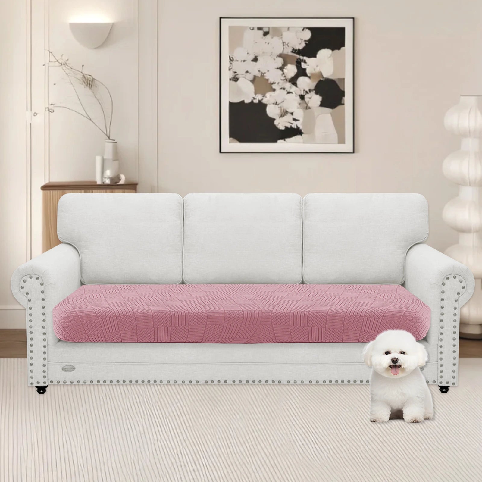 YSTYLE 3 Seater Sofa Cushion Cover – Stretch Fit, Elastic Bottom, Universal Use, Anti-Slip, Full Protection-Five Line