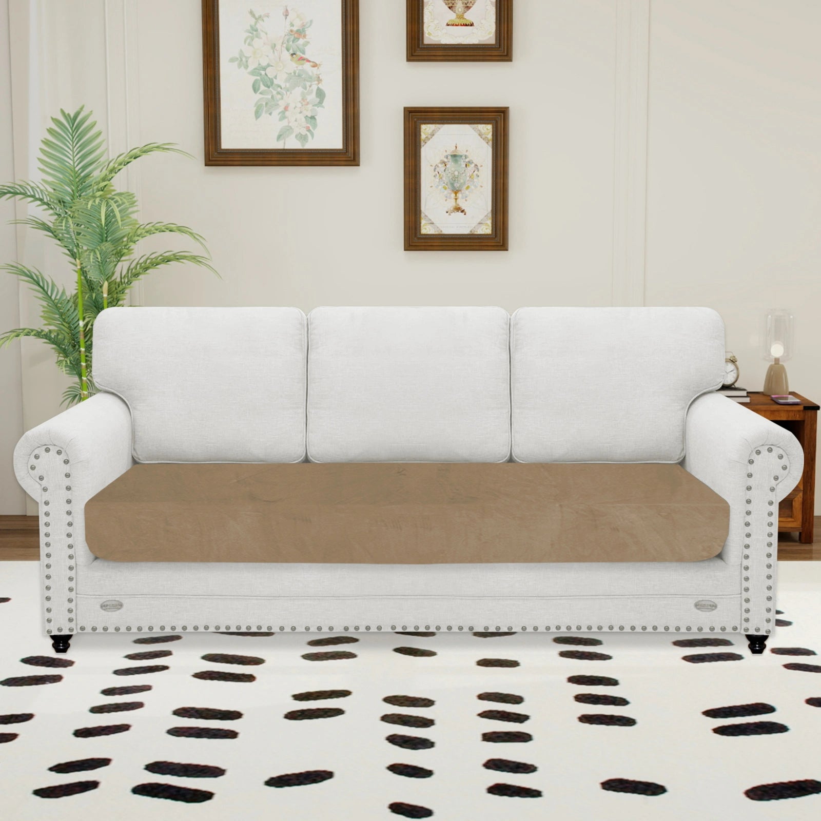 YSTYLE Velvet Stretch Sofa Seat Cover 3 Seater Anti Slip-YSTYLE