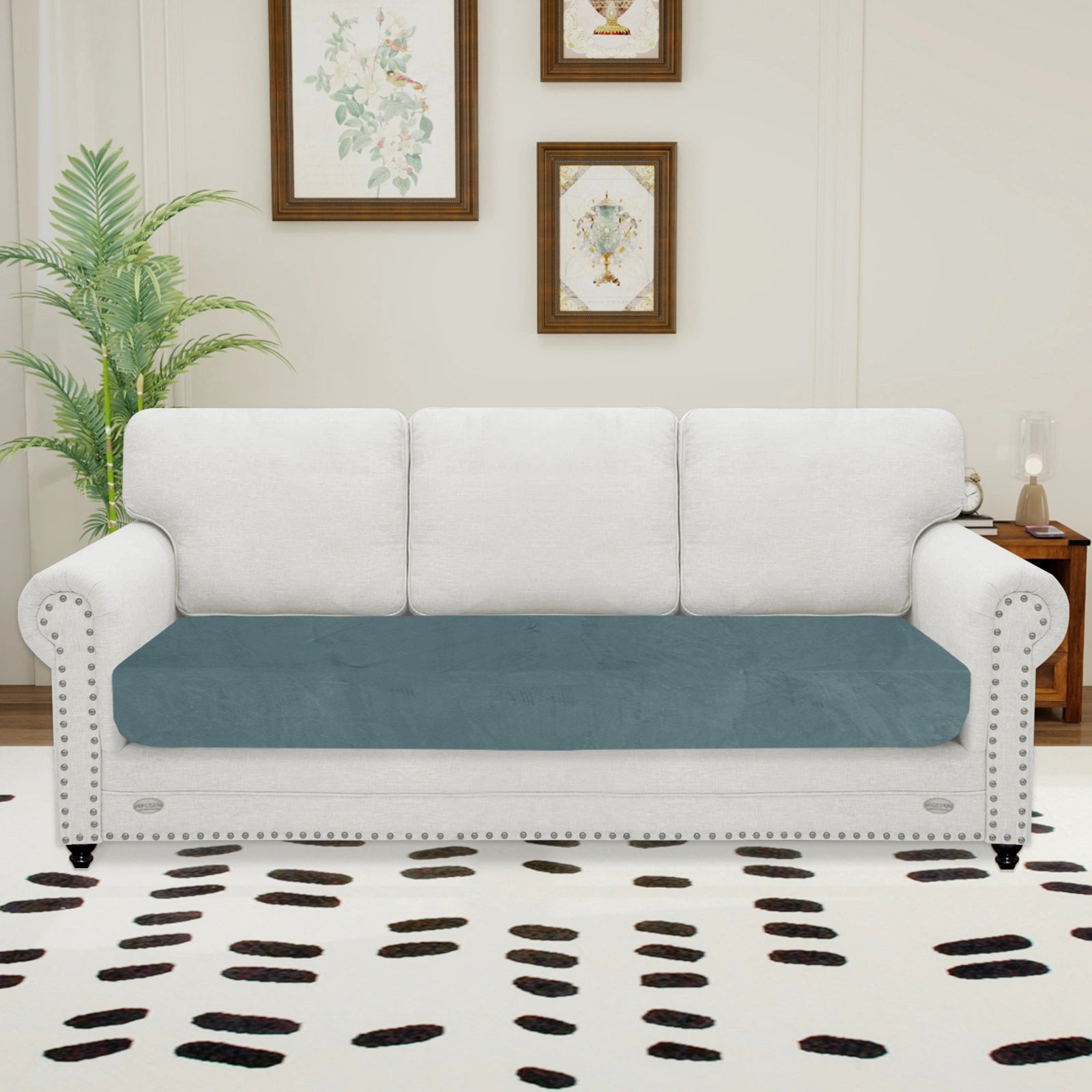 YSTYLE 3 Seater Velvet Cushion Cover – Stretch Fit, Anti-Slip, Universal for Separate Sofa Cushions