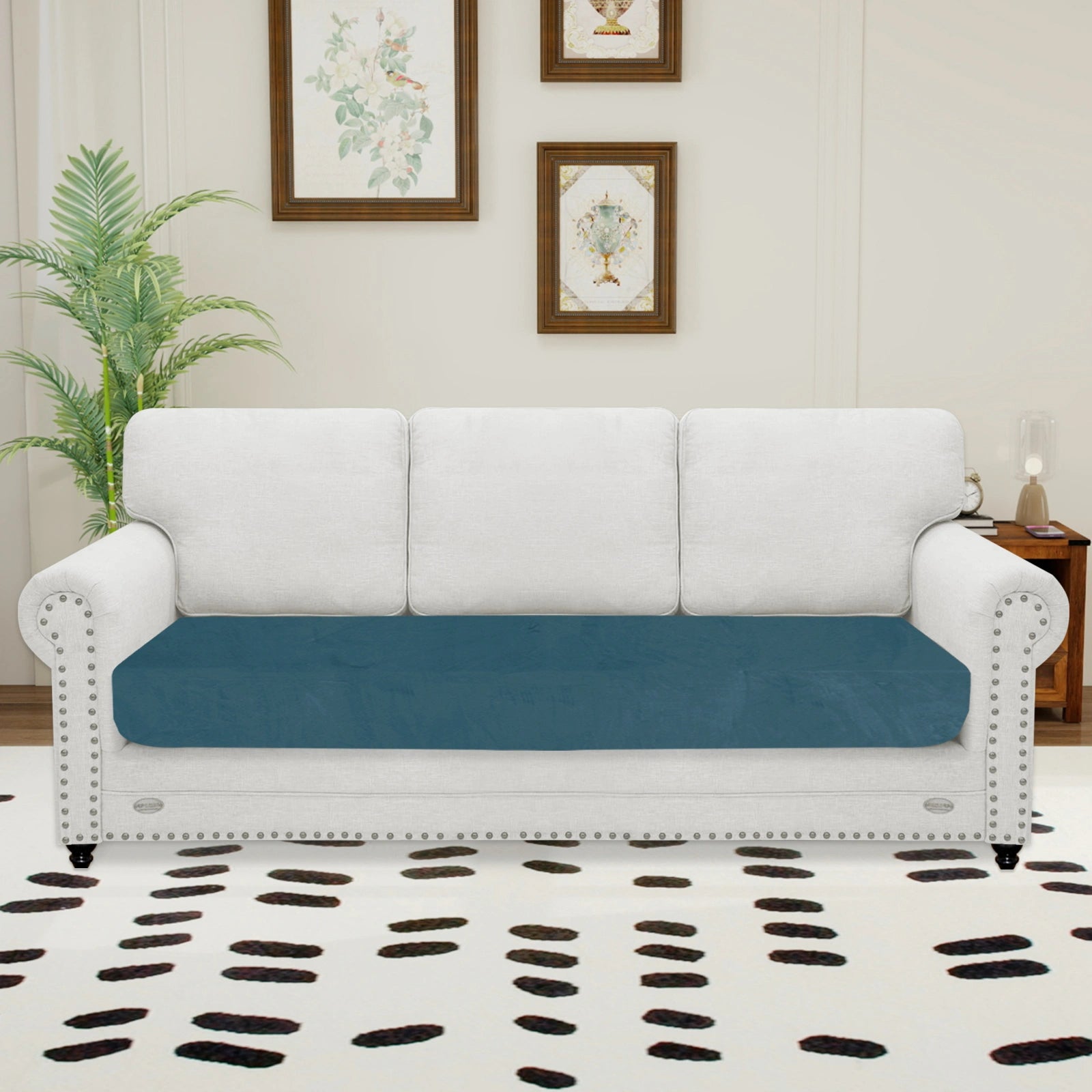 YSTYLE 3 Seater Velvet Cushion Cover – Stretch Fit, Anti-Slip, Universal for Separate Sofa Cushions