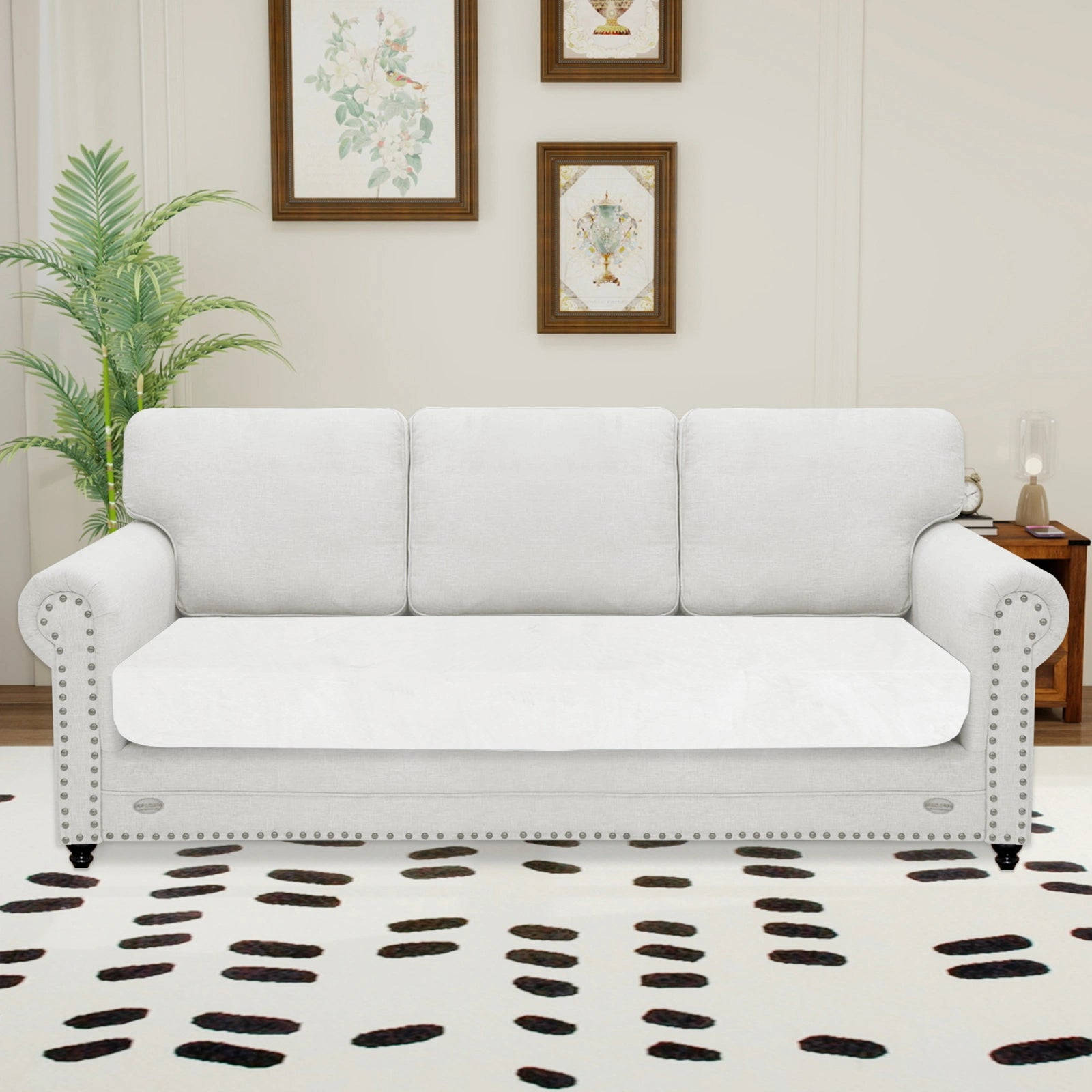 YSTYLE 3 Seater Velvet Cushion Cover – Stretch Fit, Anti-Slip, Universal for Separate Sofa Cushions