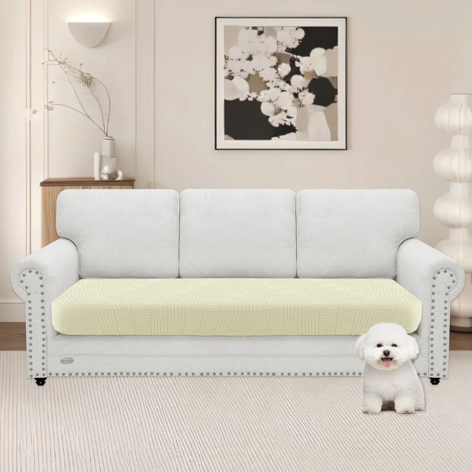 YSTYLE Stretch Sofa Seat Cover 3 Seater Geometric Pattern-YSTYLE