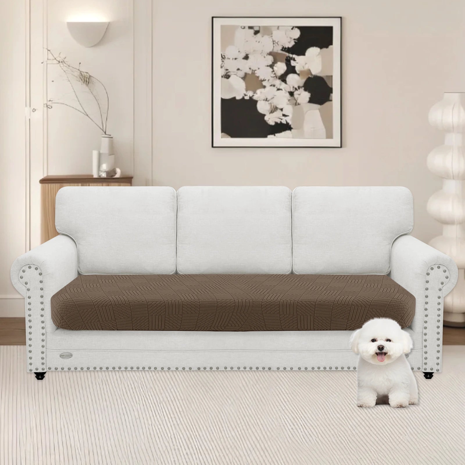 YSTYLE Stretch Sofa Seat Cover 3 Seater Geometric Pattern-YSTYLE