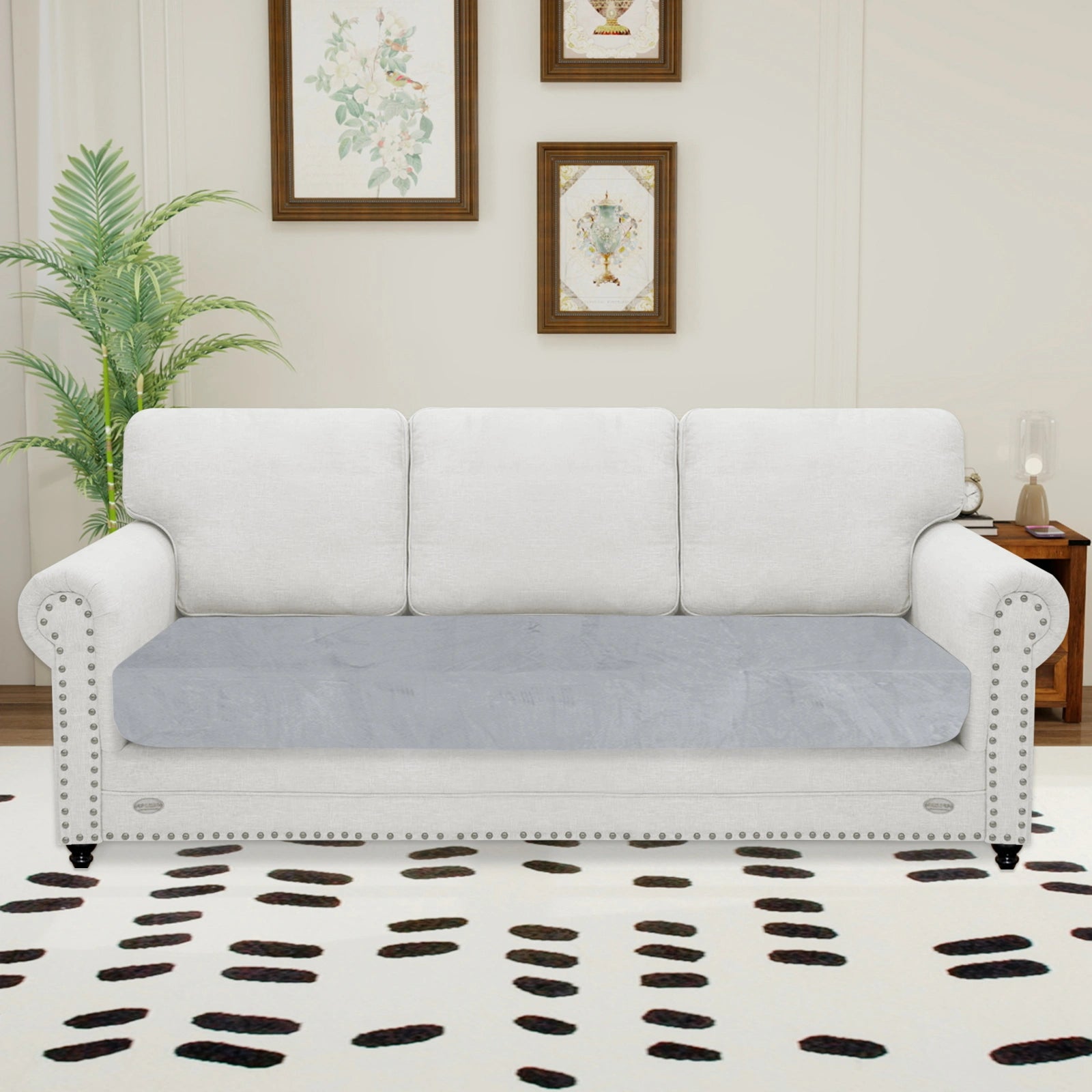 YSTYLE 3 Seater Velvet Cushion Cover – Stretch Fit, Anti-Slip, Universal for Separate Sofa Cushions