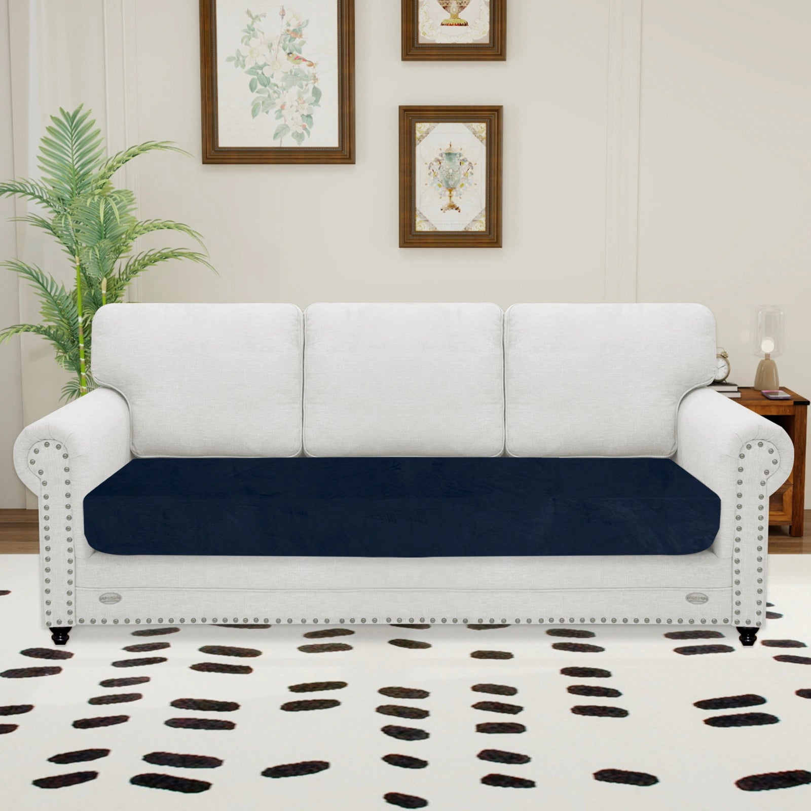 YSTYLE 3 Seater Velvet Cushion Cover – Stretch Fit, Anti-Slip, Universal for Separate Sofa Cushions