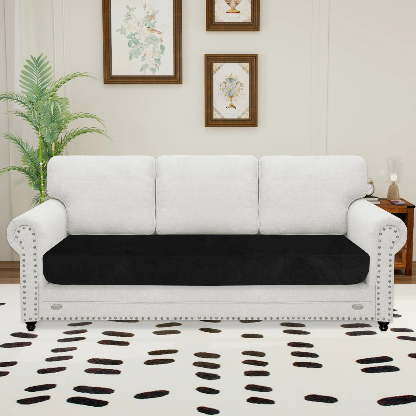 YSTYLE 3 Seater Velvet Cushion Cover – Stretch Fit, Anti-Slip, Universal for Separate Sofa Cushions