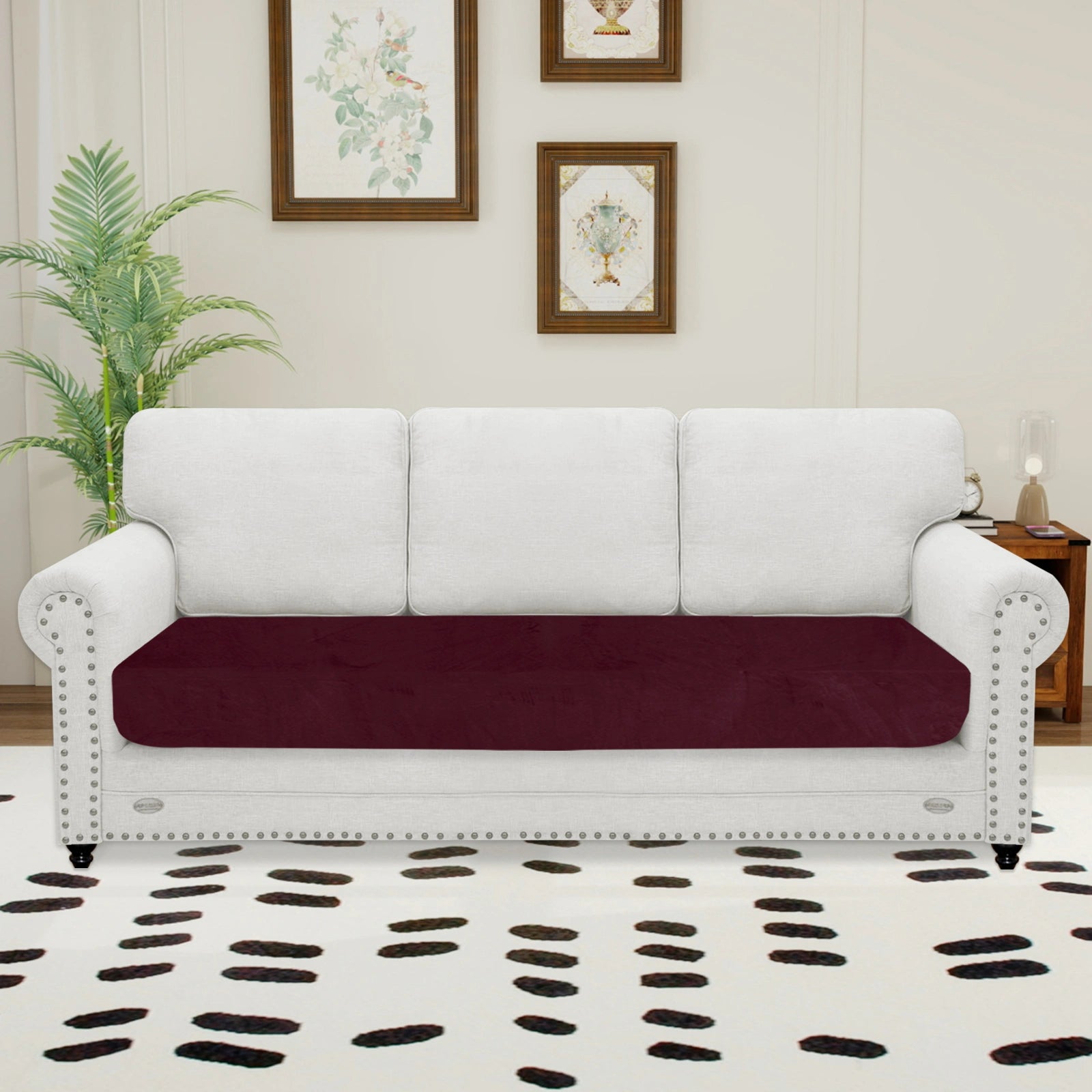 YSTYLE 3 Seater Velvet Cushion Cover – Stretch Fit, Anti-Slip, Universal for Separate Sofa Cushions