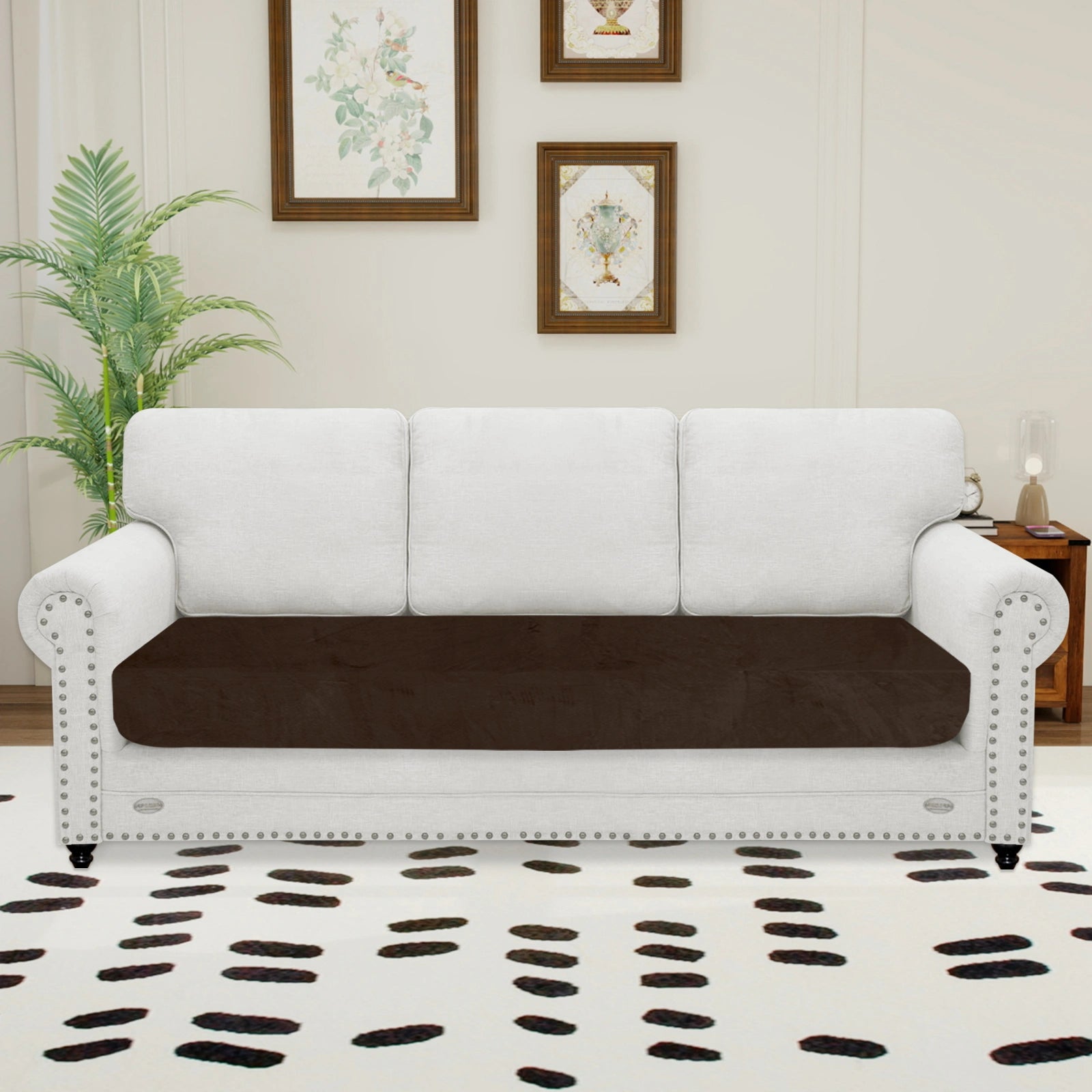 YSTYLE Velvet Stretch Sofa Seat Cover 3 Seater Anti Slip-YSTYLE