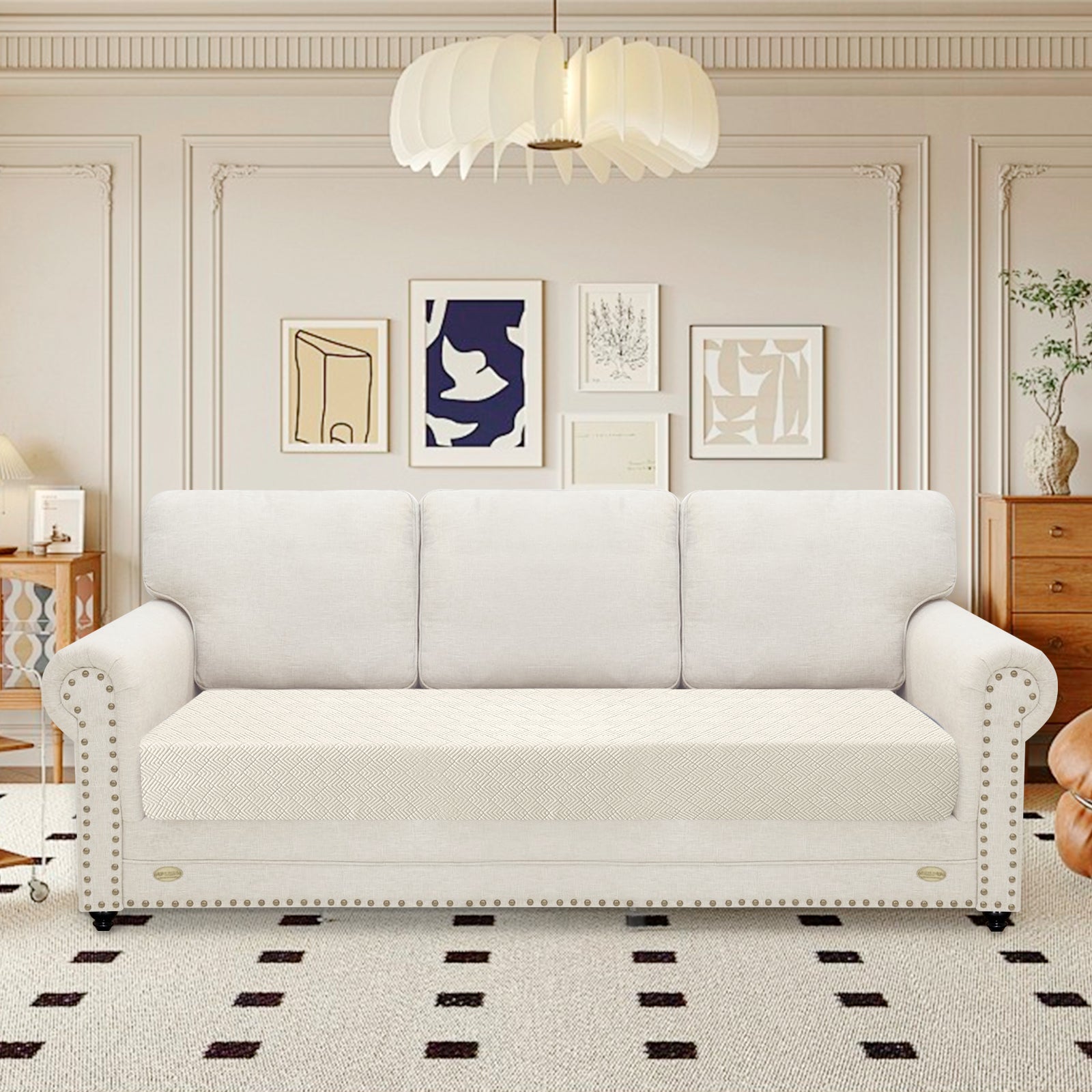 YSTYLE Copertura elastica per sedile del divano 3 posti Antiscivolo