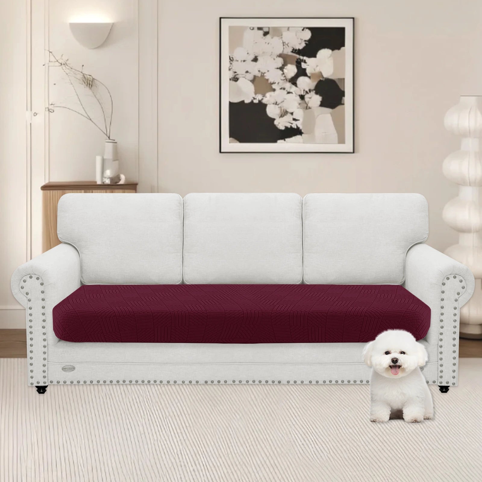 YSTYLE Stretch Sofa Seat Cover 3 Seater Geometric Pattern-YSTYLE