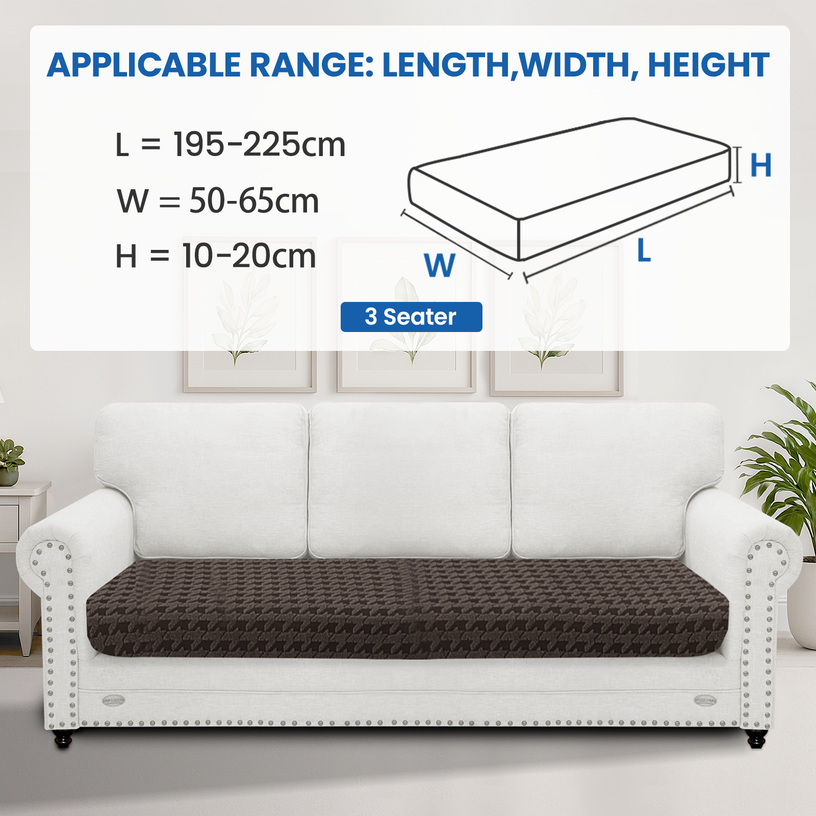Ystyle 3-Seat Elastic Universal Sofa Seat Cushion Covers, Non-Slip Washable & Super Soft Slipcovers