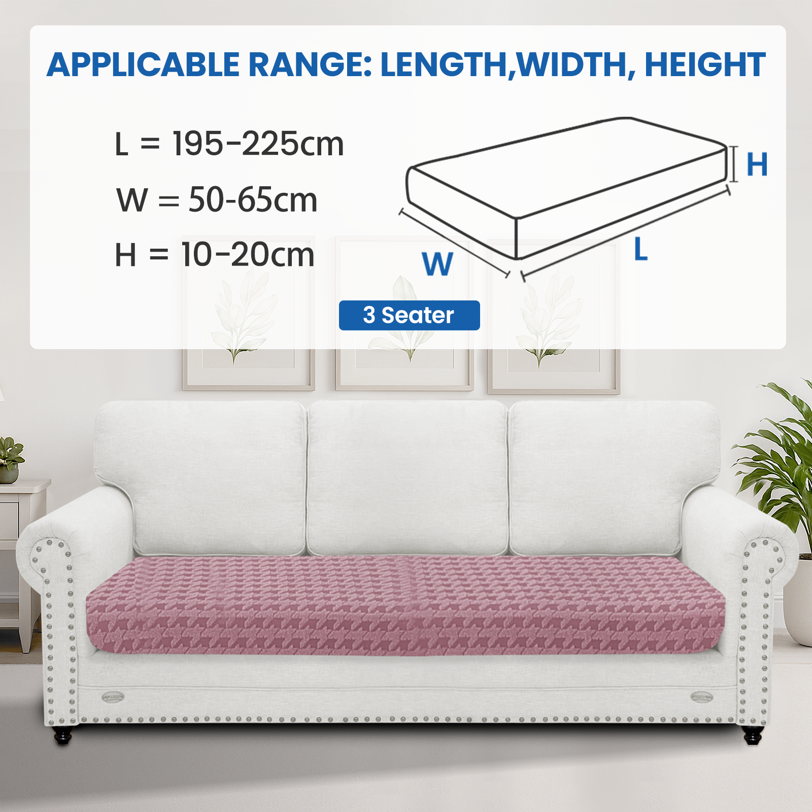 Ystyle 3-Seat Elastic Universal Sofa Seat Cushion Covers, Non-Slip Washable & Super Soft Slipcovers