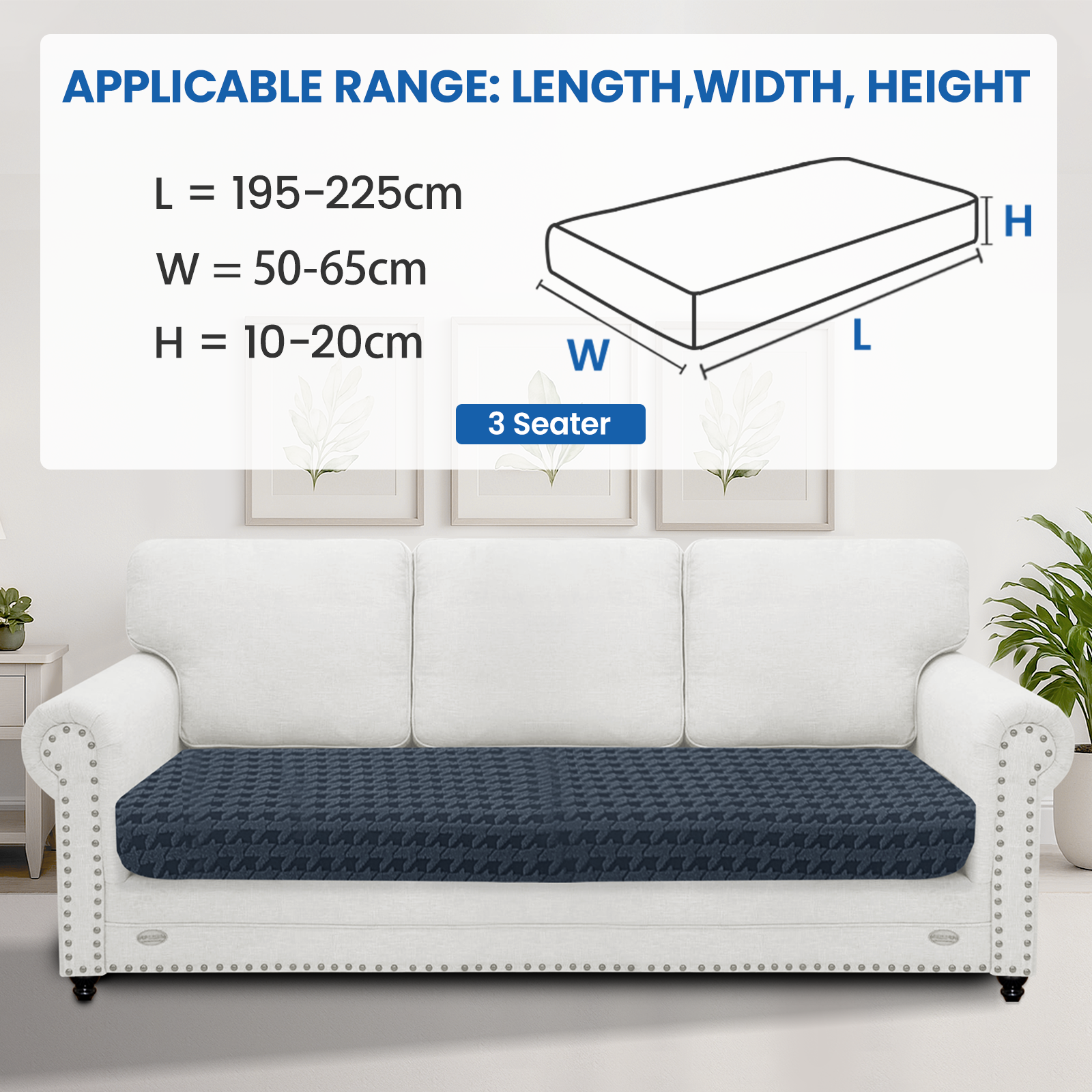 Ystyle 3-Seat Elastic Universal Sofa Seat Cushion Covers, Non-Slip Washable & Super Soft Slipcovers