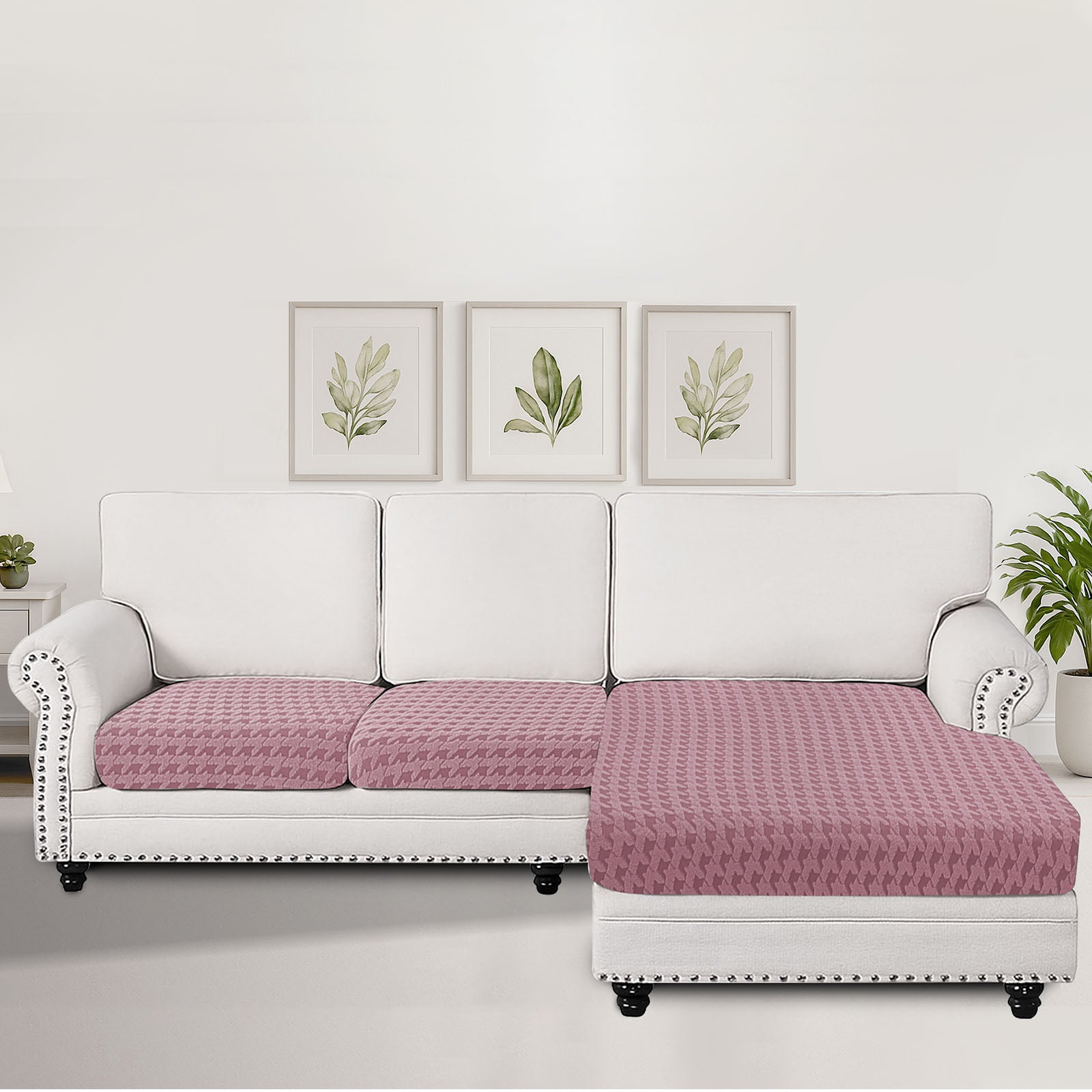 Ystyle 2 x 1-Seat + Chaise Lounge Stretch Sofa Seat Cover New Pattern-YSTYLE