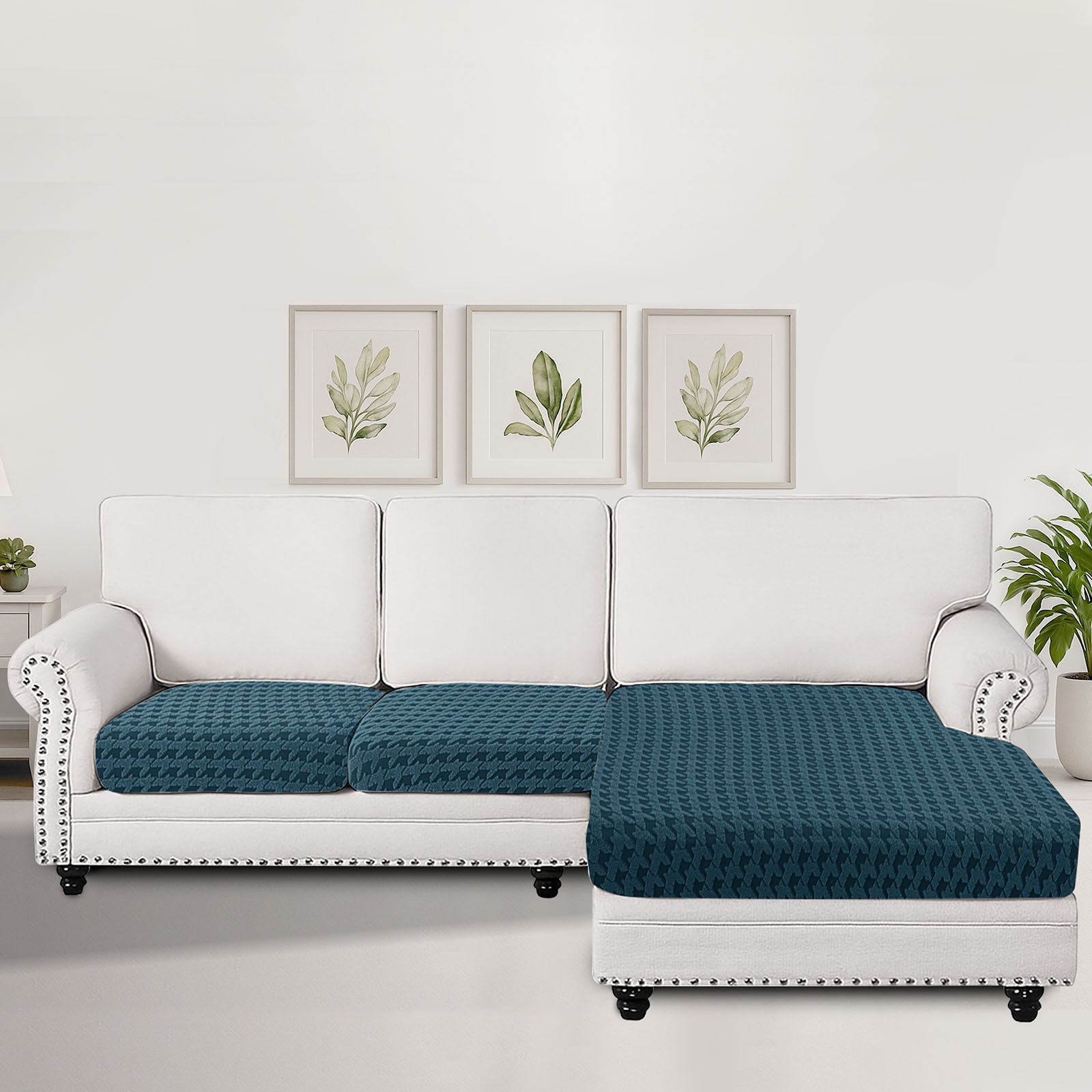 Ystyle 2 x 1-Seat + Chaise Lounge Stretch Sofa Seat Cover New Pattern-YSTYLE